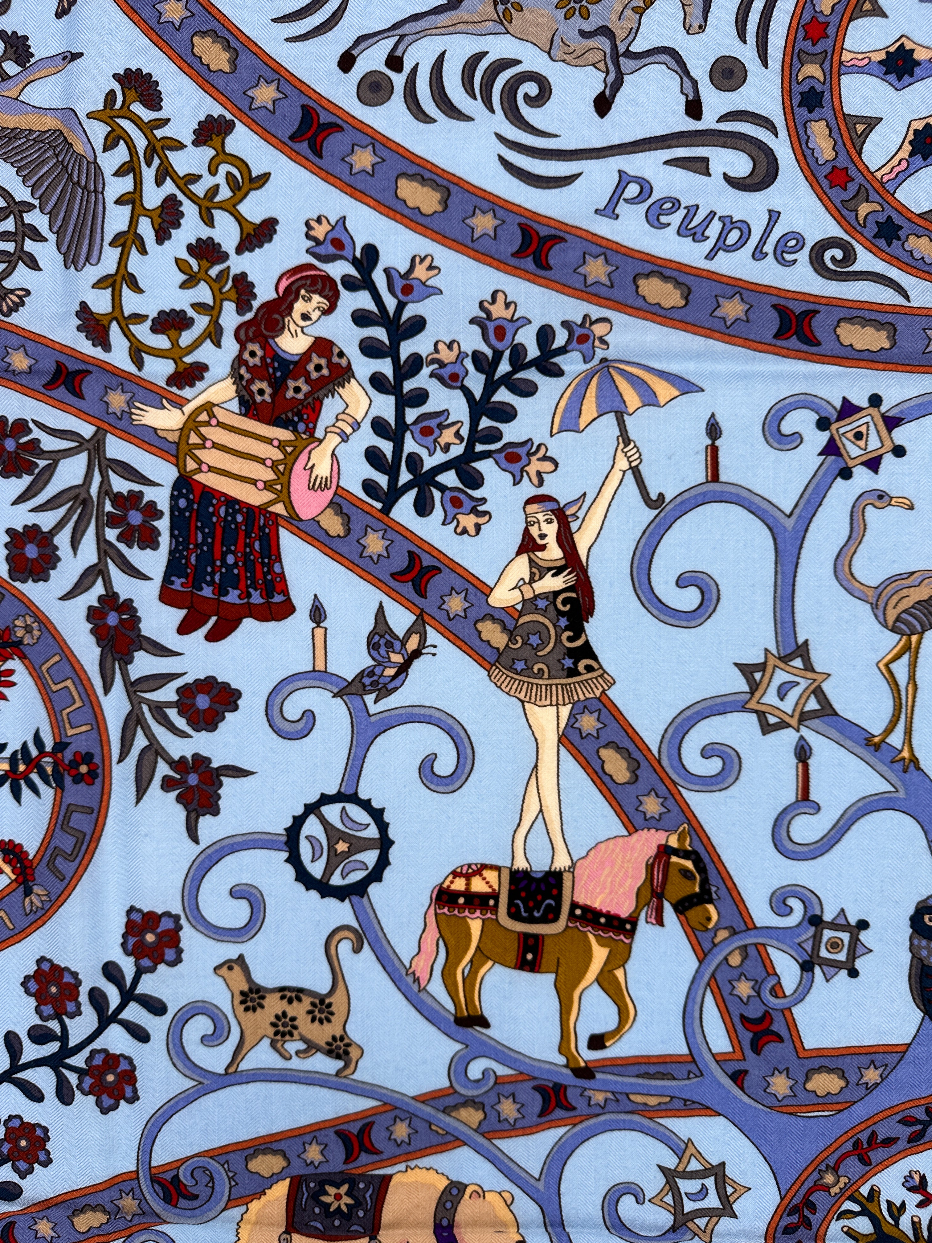Hermès Peuple Du Vent Cashmere Silk 140