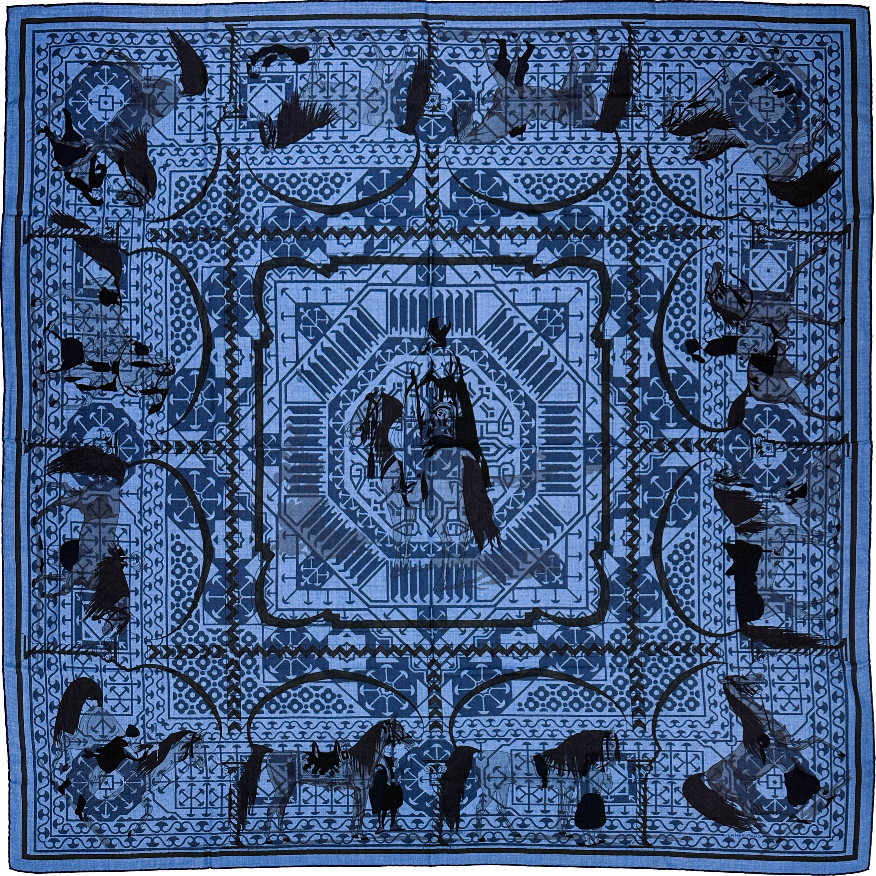 Hermès Imprimeur Fou Charabia Cashmere Silk 140