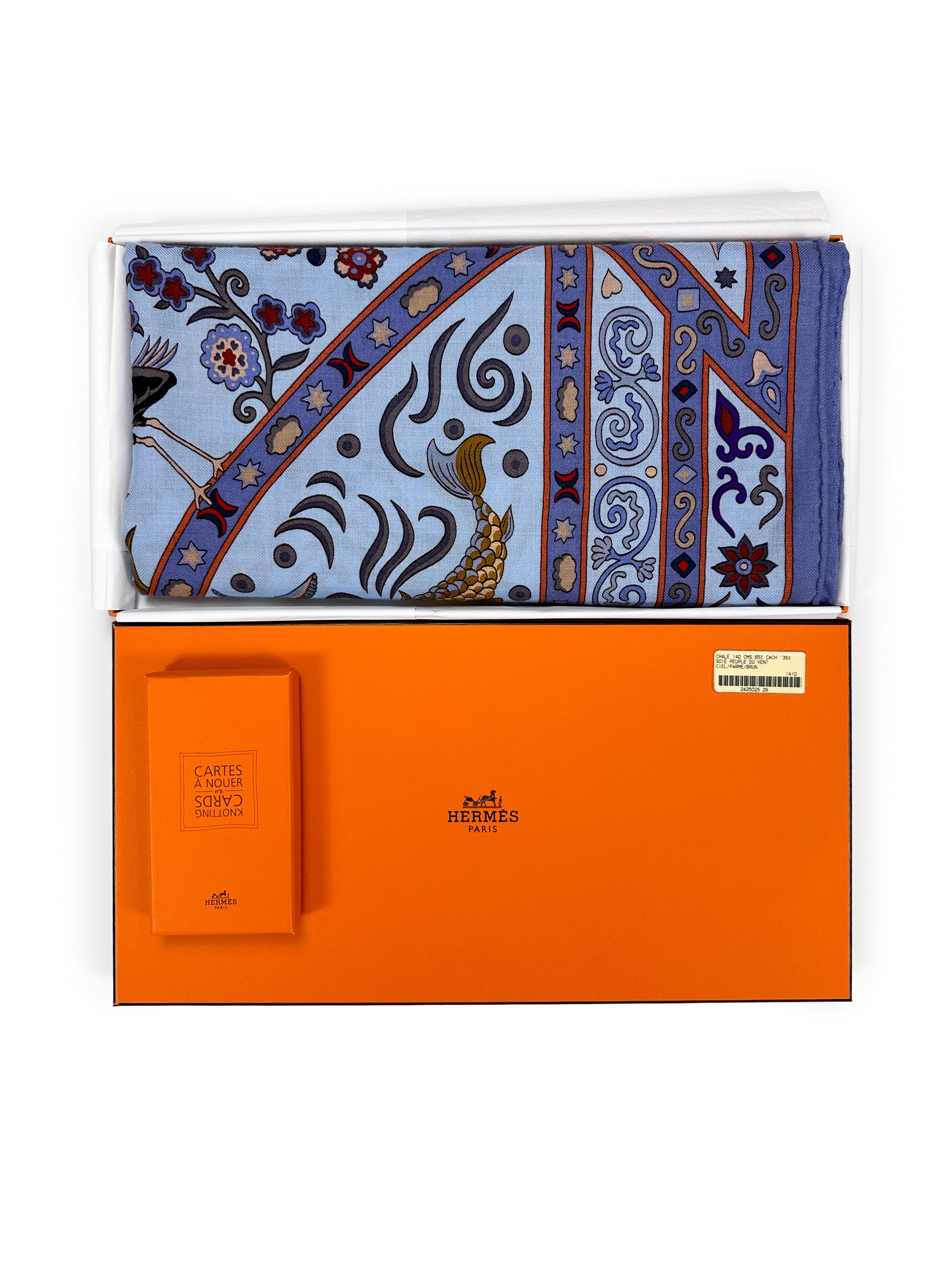 Hermès Peuple Du Vent Cashmere Silk 140