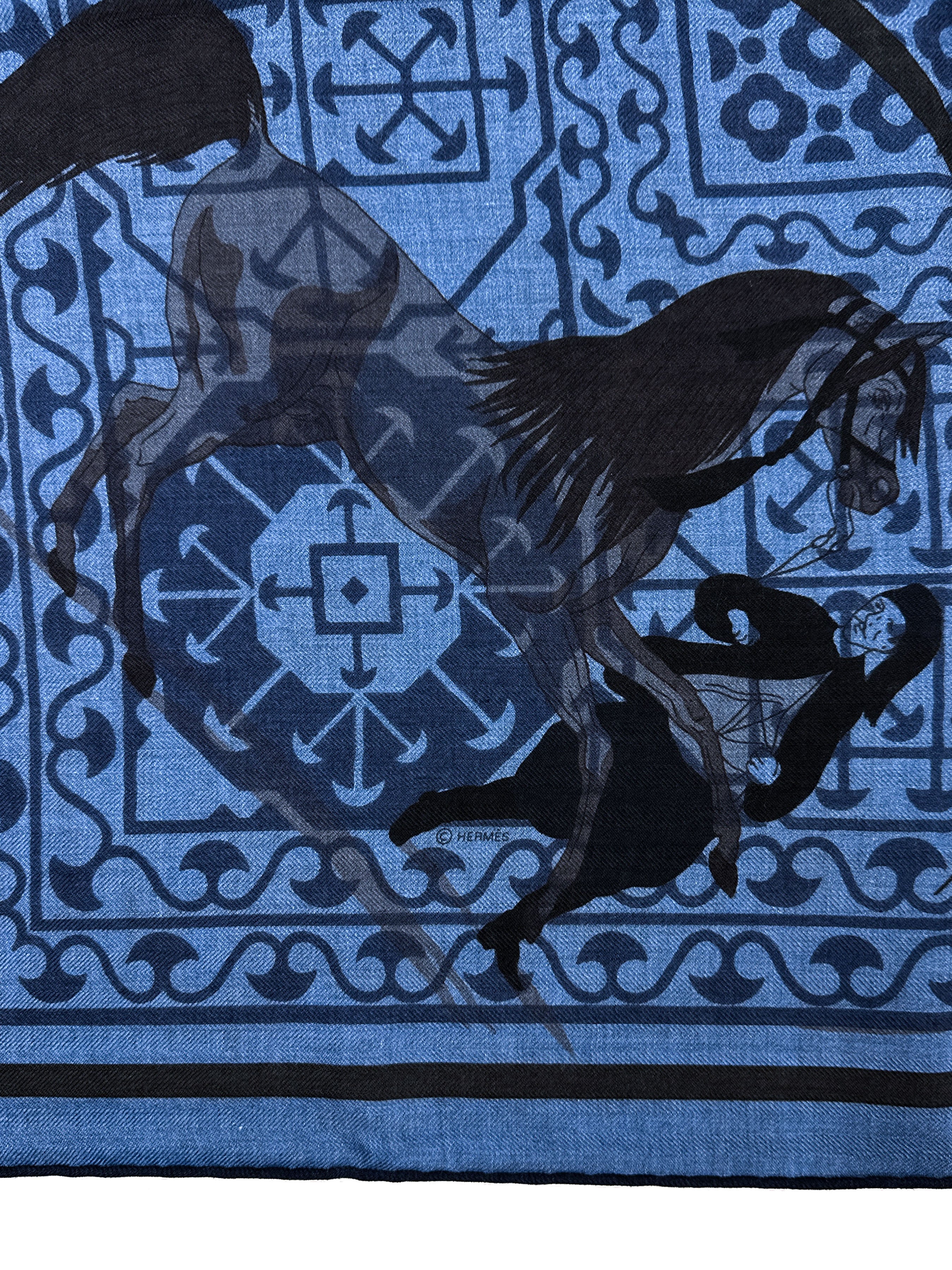 Hermès Imprimeur Fou Charabia Cashmere Silk 140