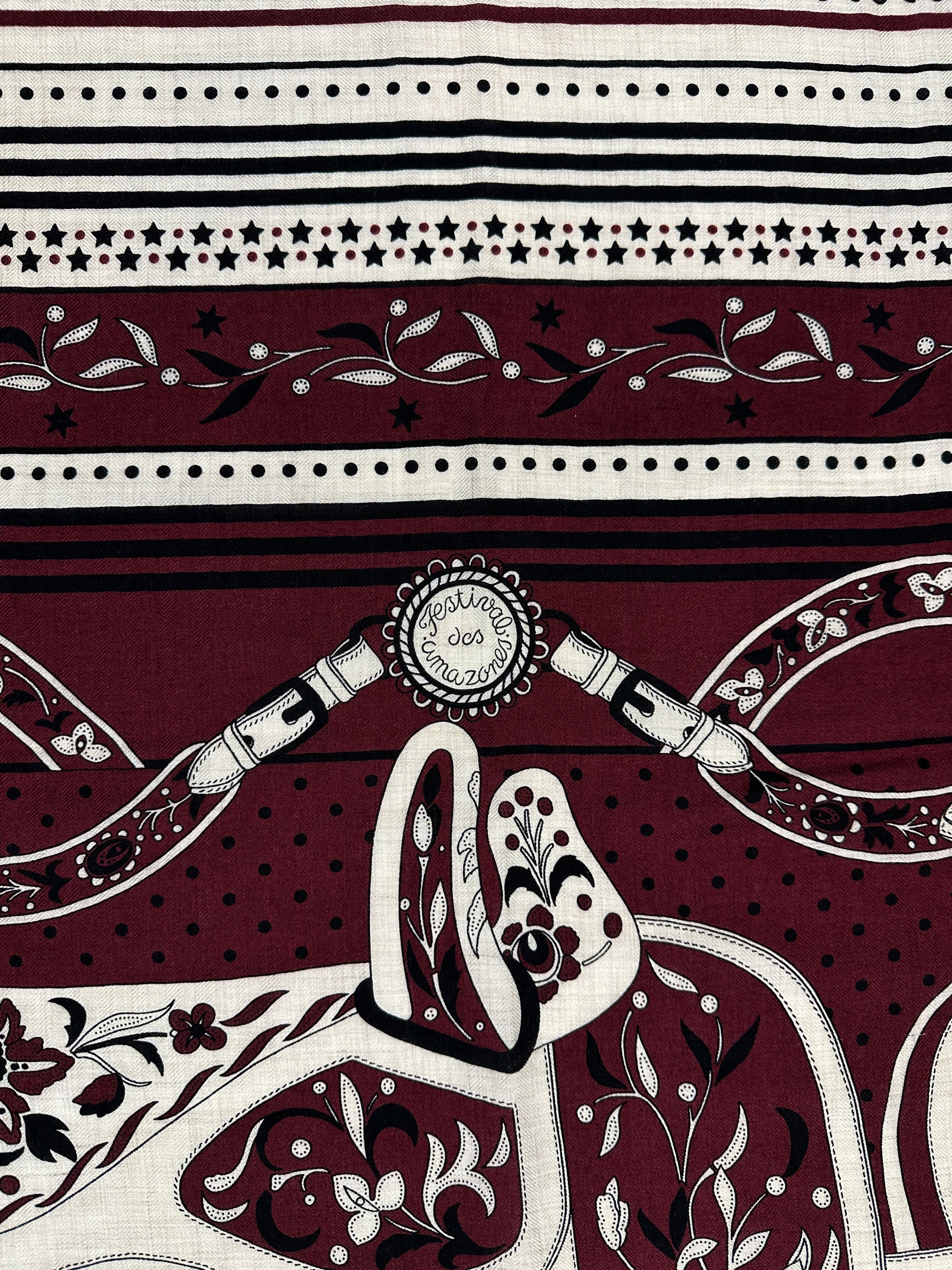Hermès Festival des Amazones Bandana Cashmere Silk 140
