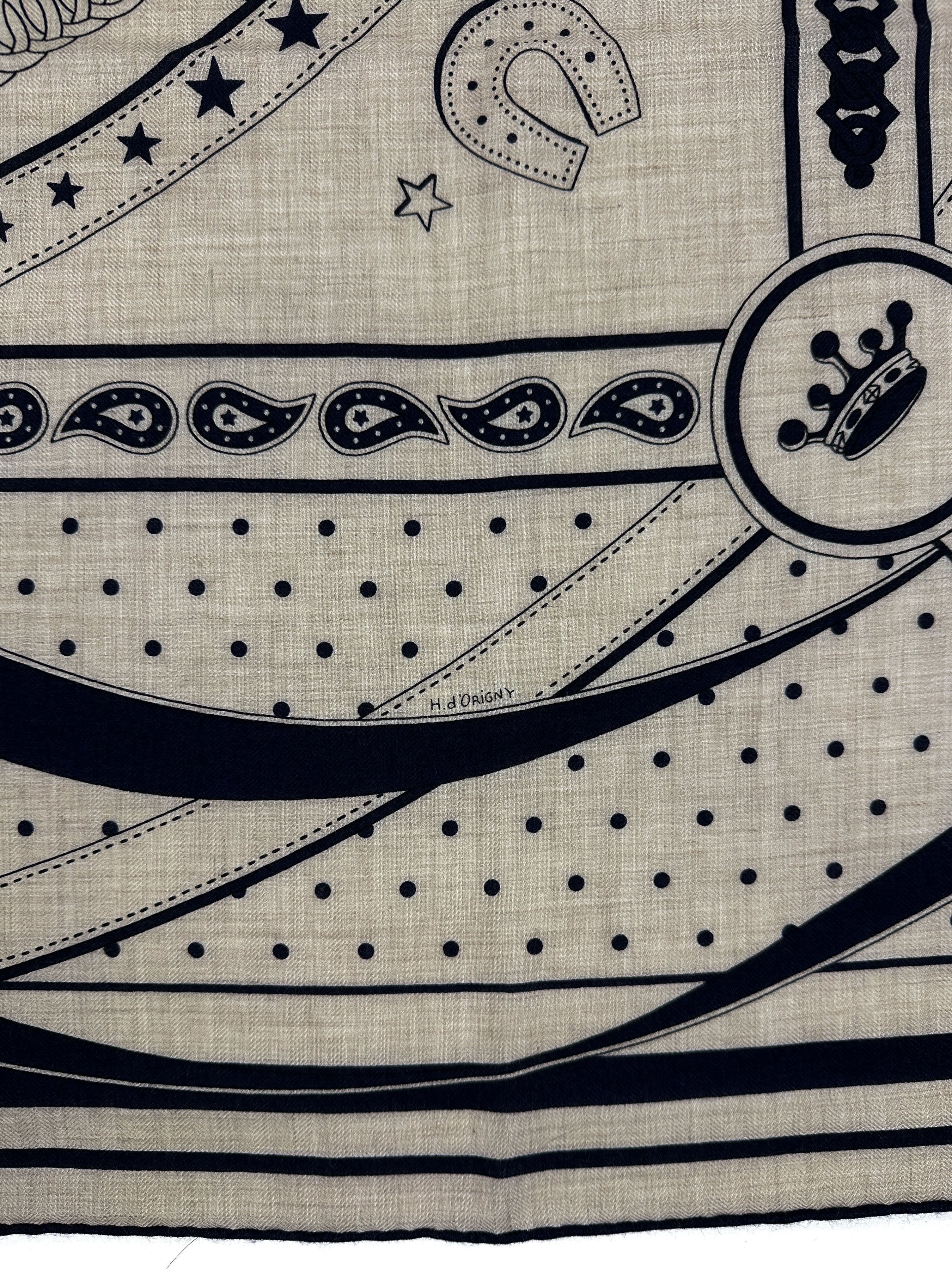 Hermès La Promenade du Matin Bandana Cashmere Silk 140