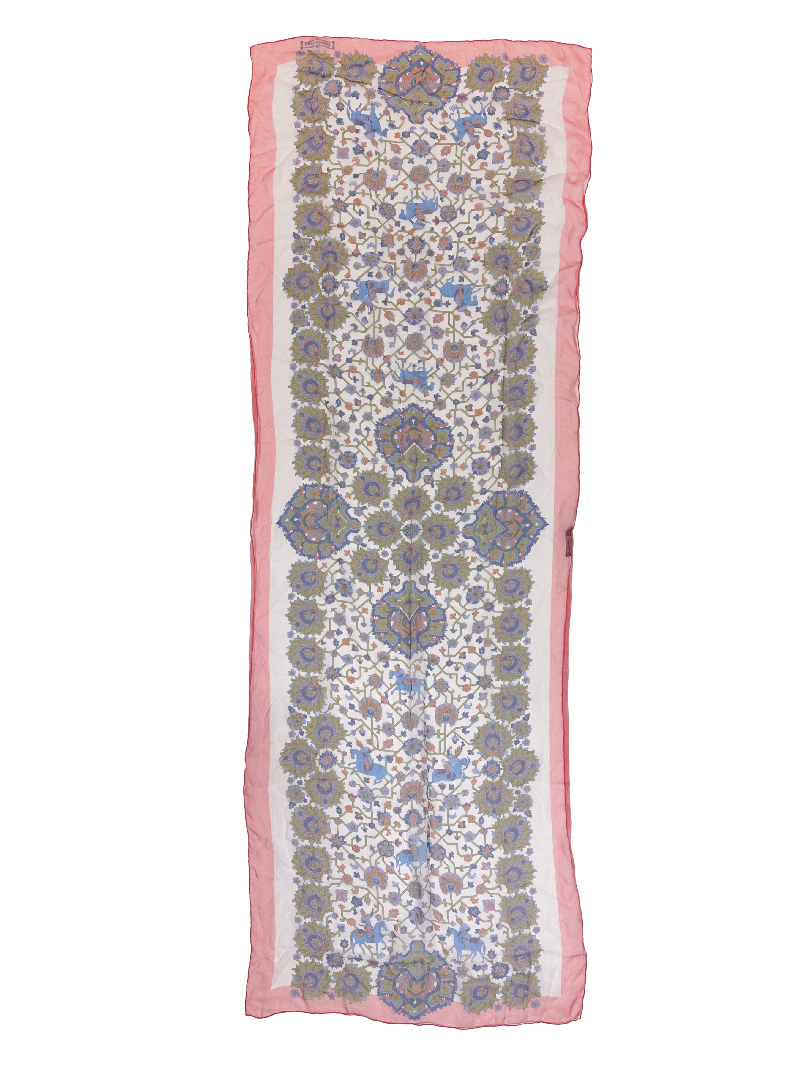 Hermès Tapis Persian Silk Mousseline Shawl