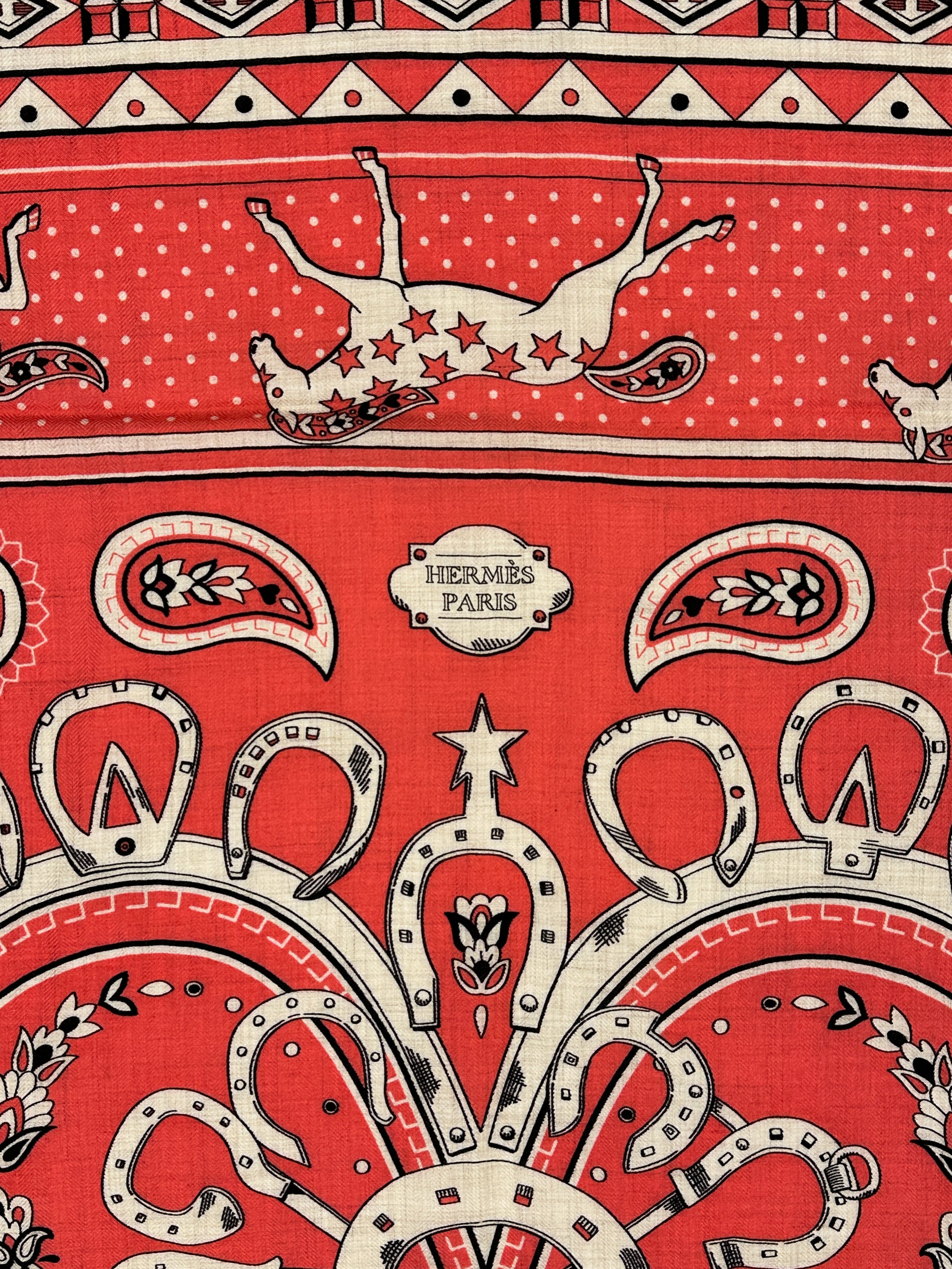 Hermès Cheval de Coeur Bandana Cashmere Silk 140