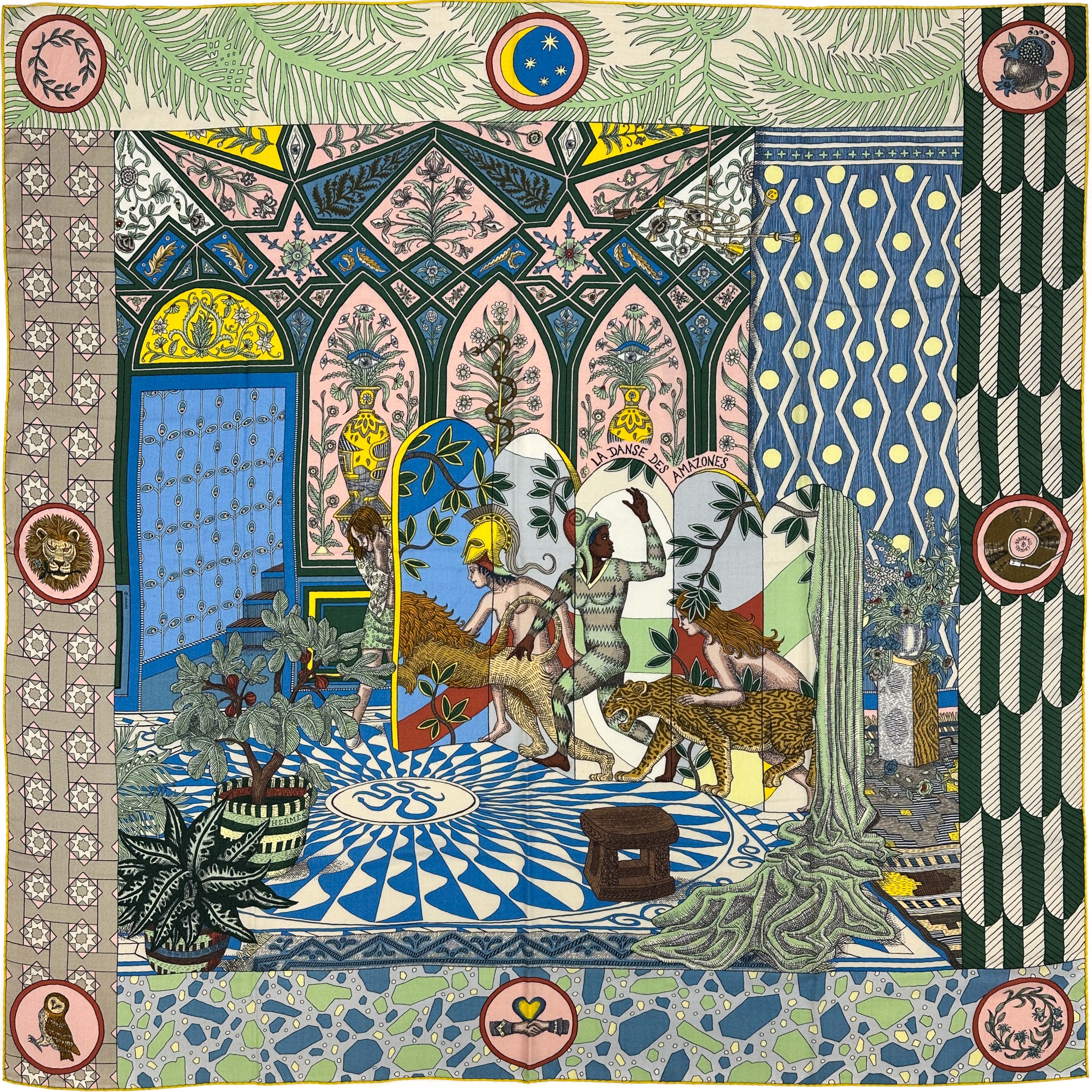 Hermès La Danse des Amazones Cashmere Silk 140