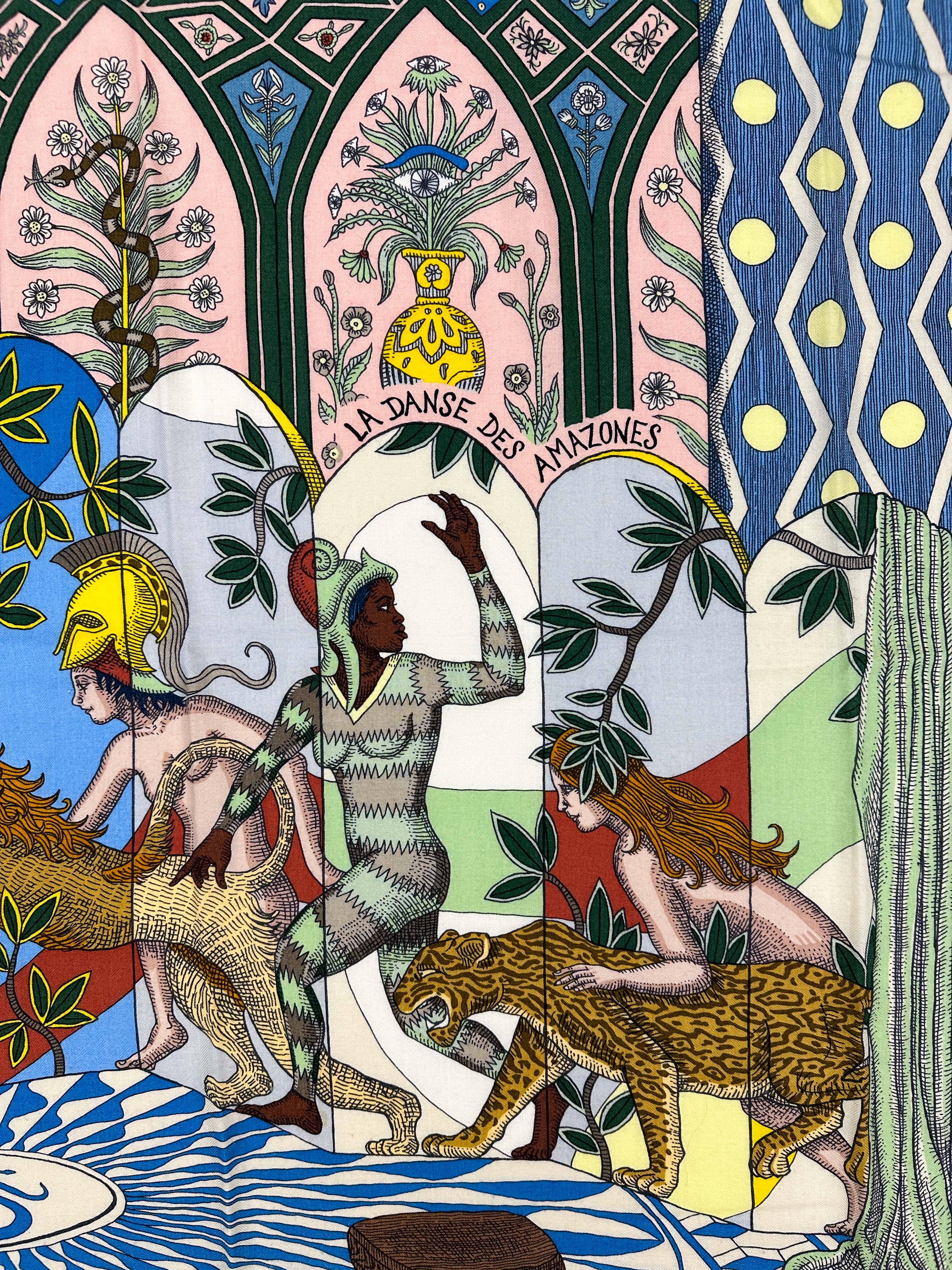 Hermès La Danse des Amazones Cashmere Silk 140