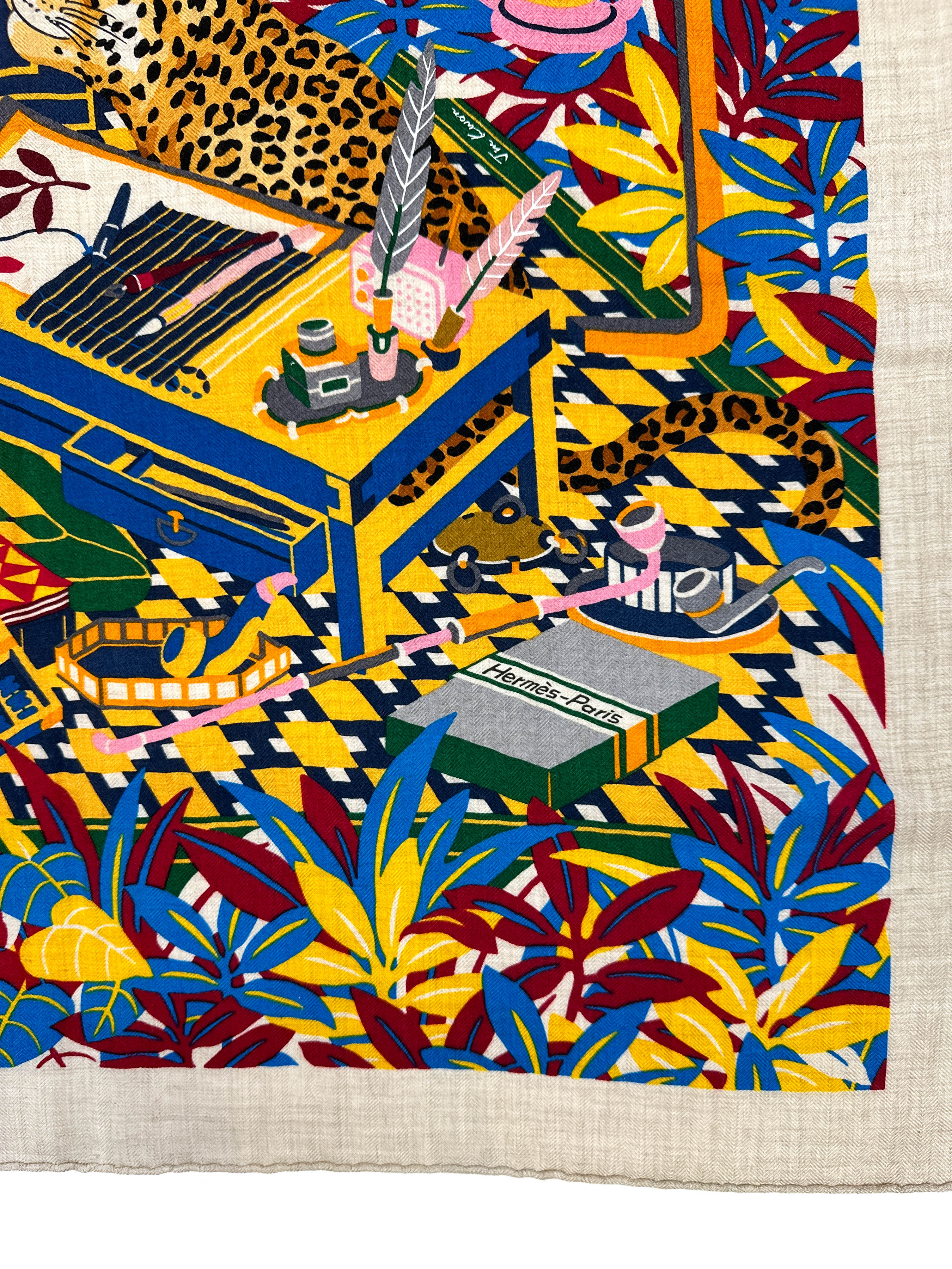 Hermès Douze Leopards Cashmere Silk 140