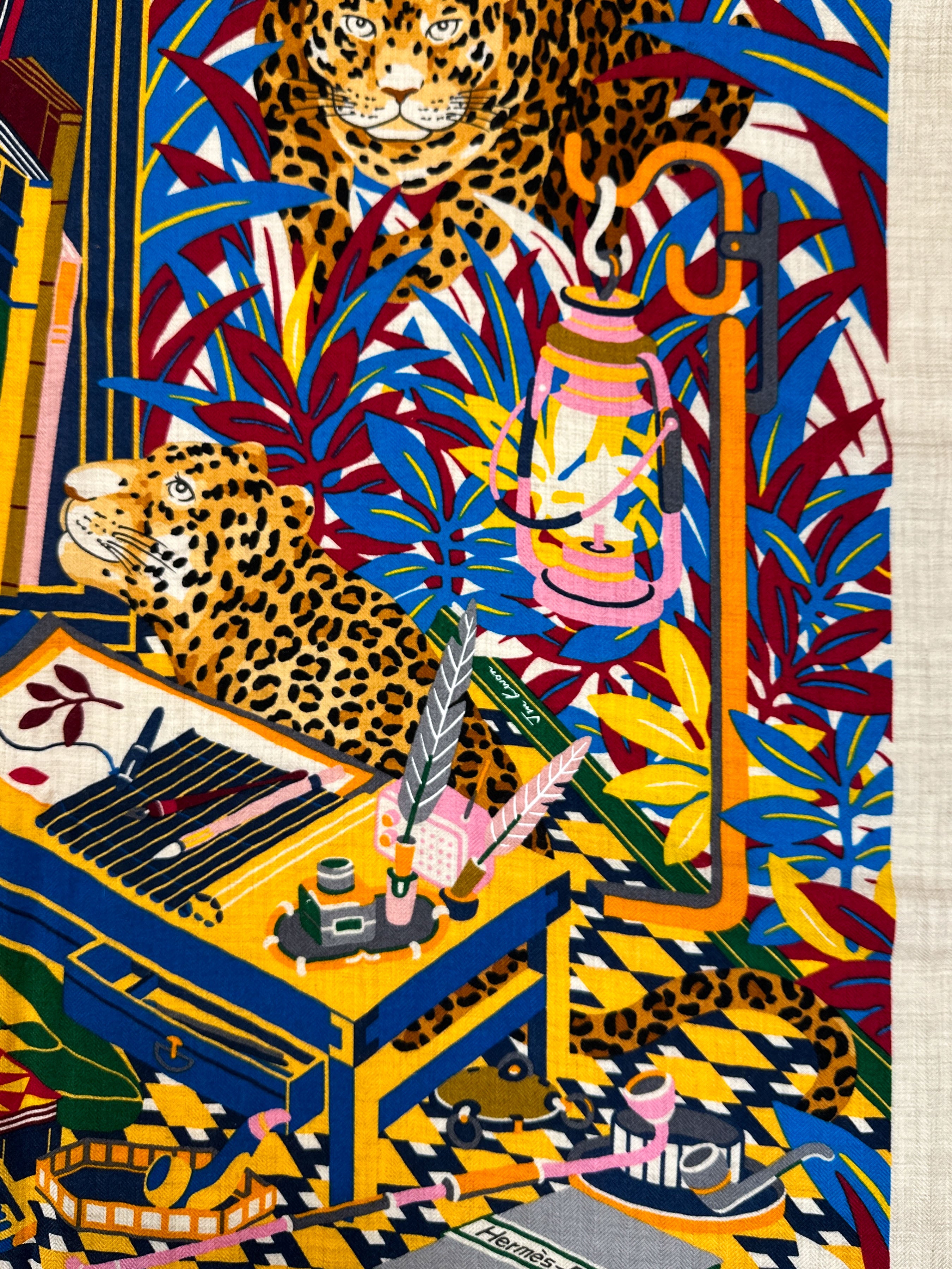 Hermès Douze Leopards Cashmere Silk 140