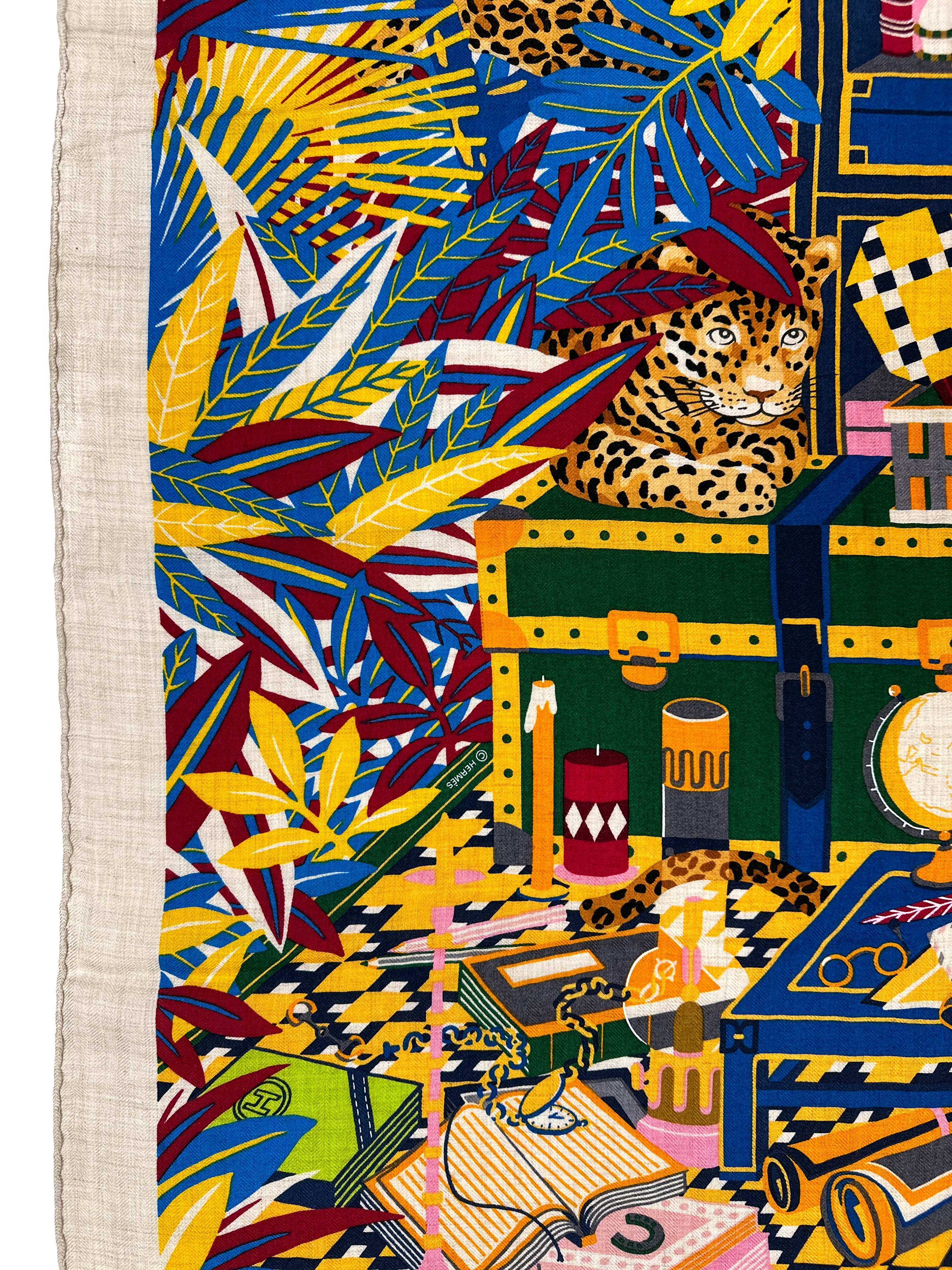 Hermès Douze Leopards Cashmere Silk 140