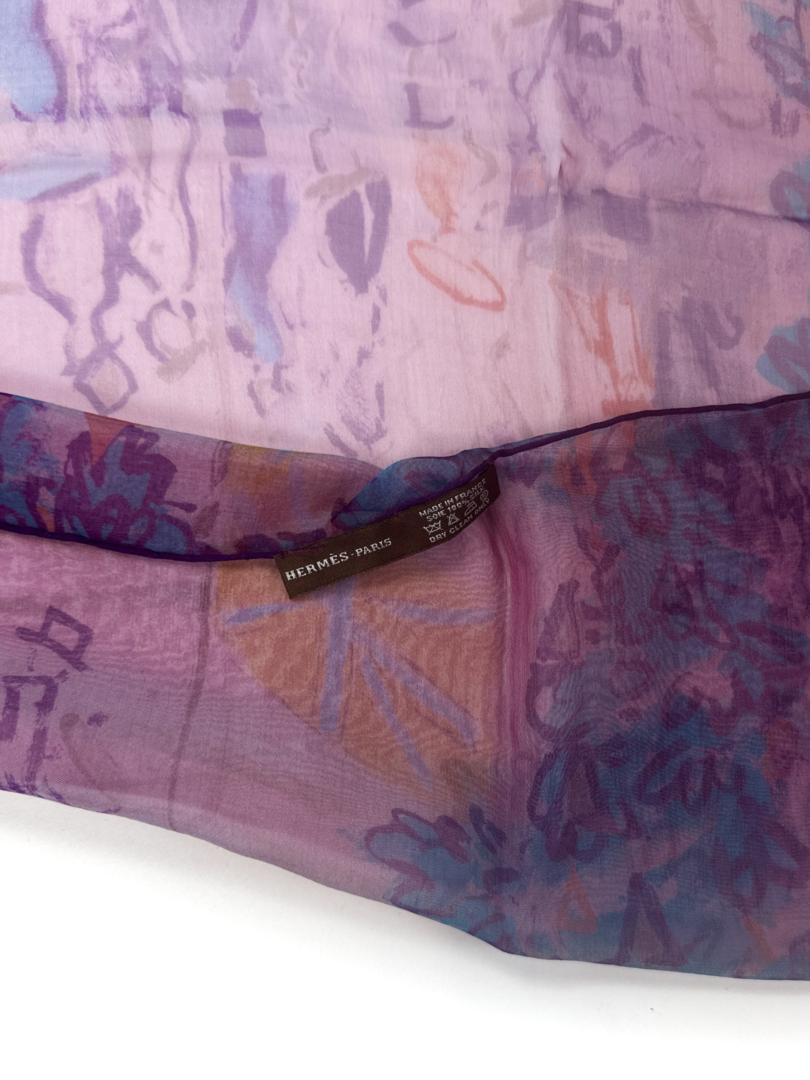 Hermès Le Grand Prix de Polo de Bagatelle Changeant Mousseline Shawl