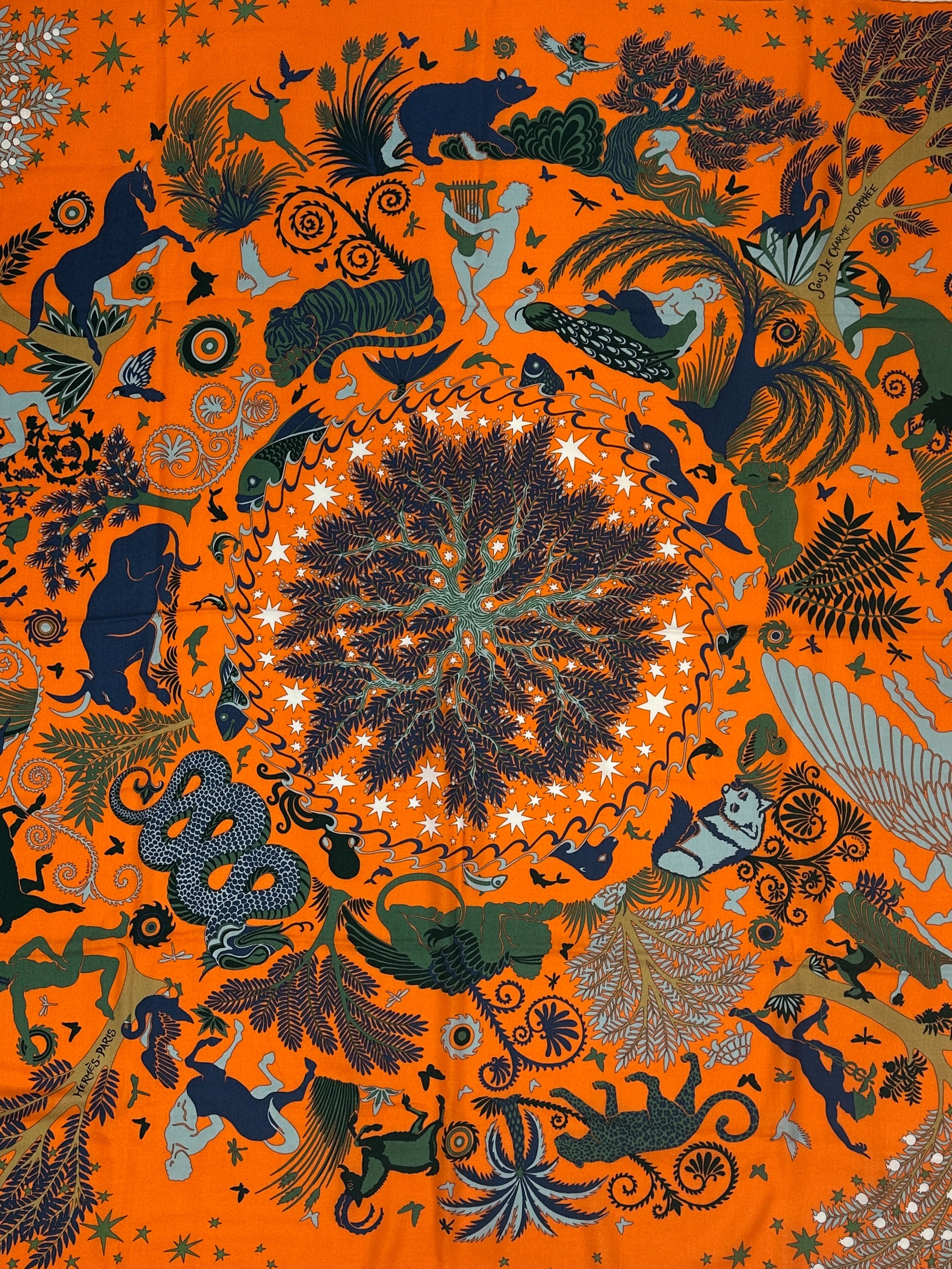 Hermès Sous le Charme d'Orphée Cashmere Silk 140