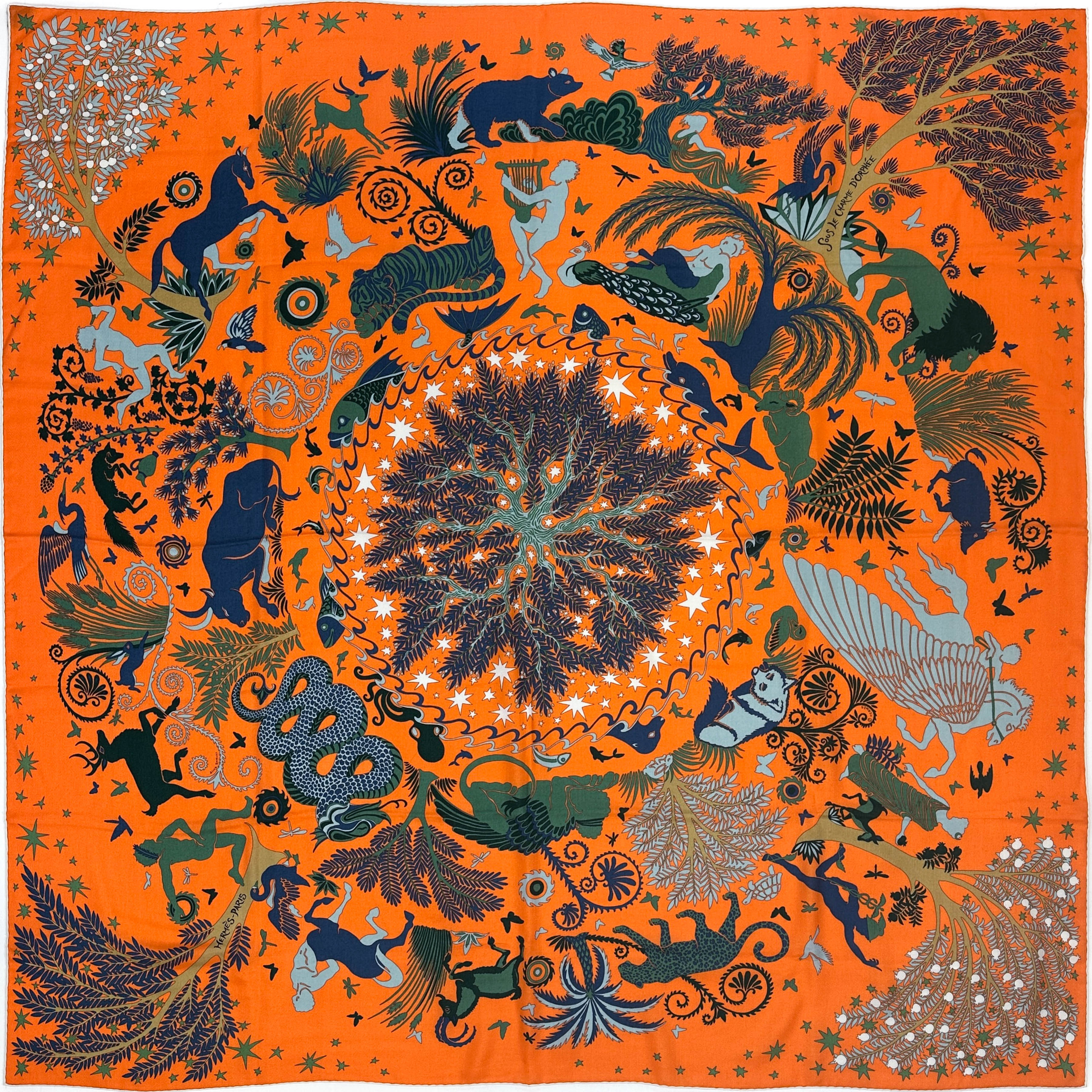 Hermès Sous le Charme d'Orphée Cashmere Silk 140