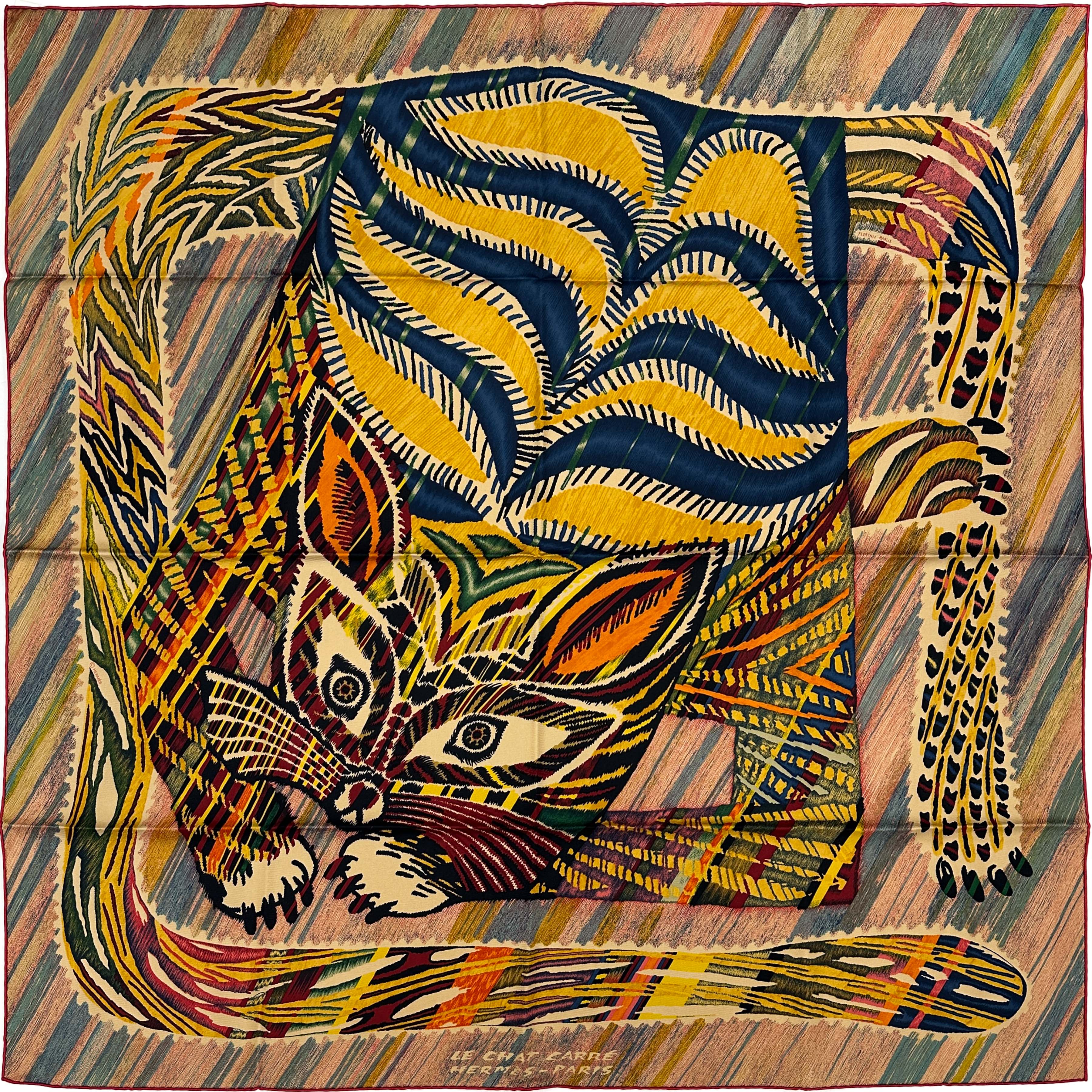 Hermès Le Chat Carre 90