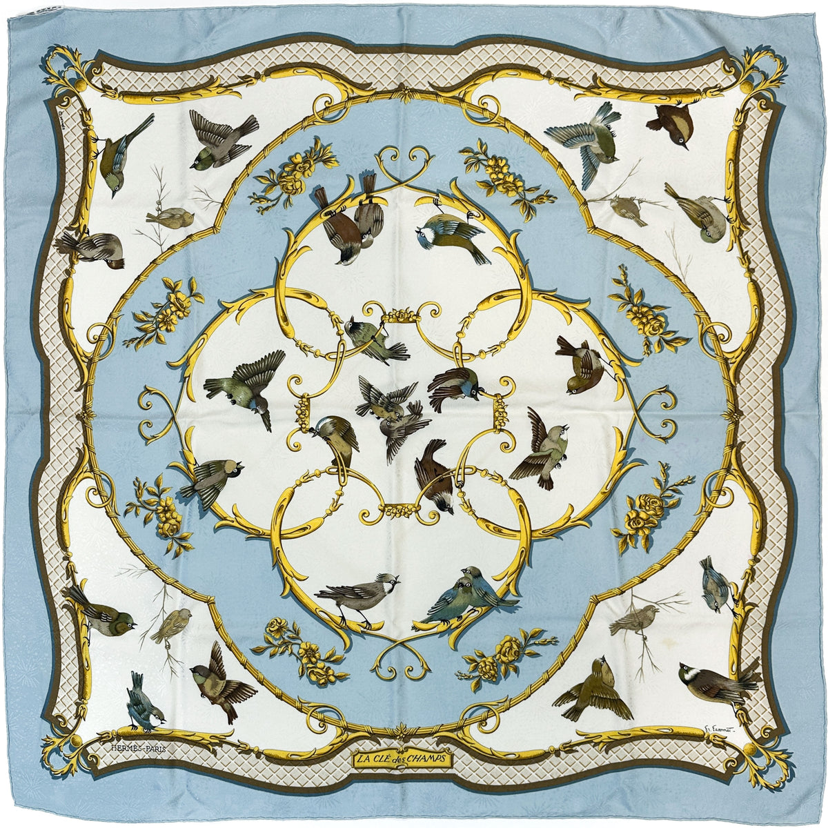 Hermès La Cle des Champs Jacquard 90