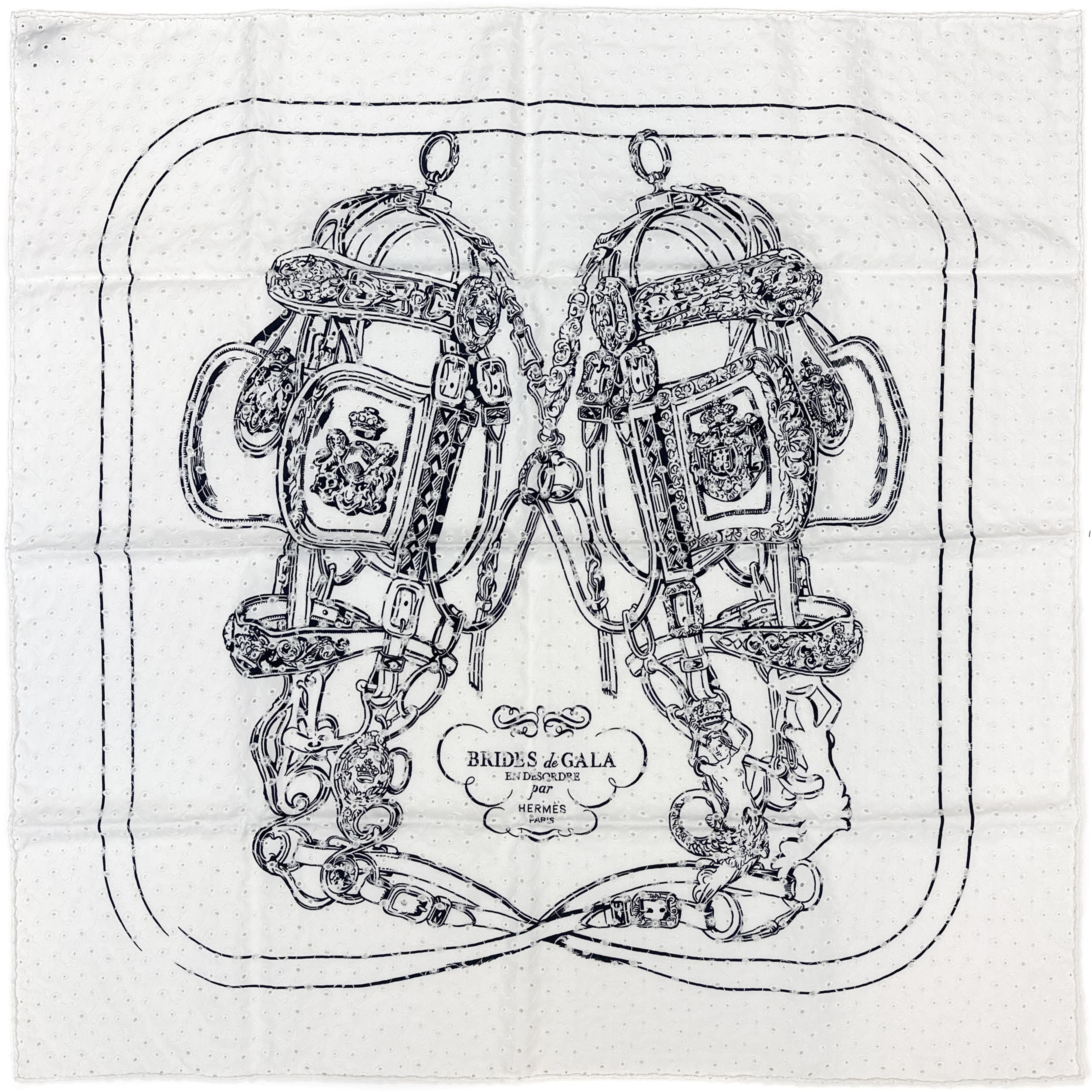 Hermès Brides de Gala Broderie Anglaise 70