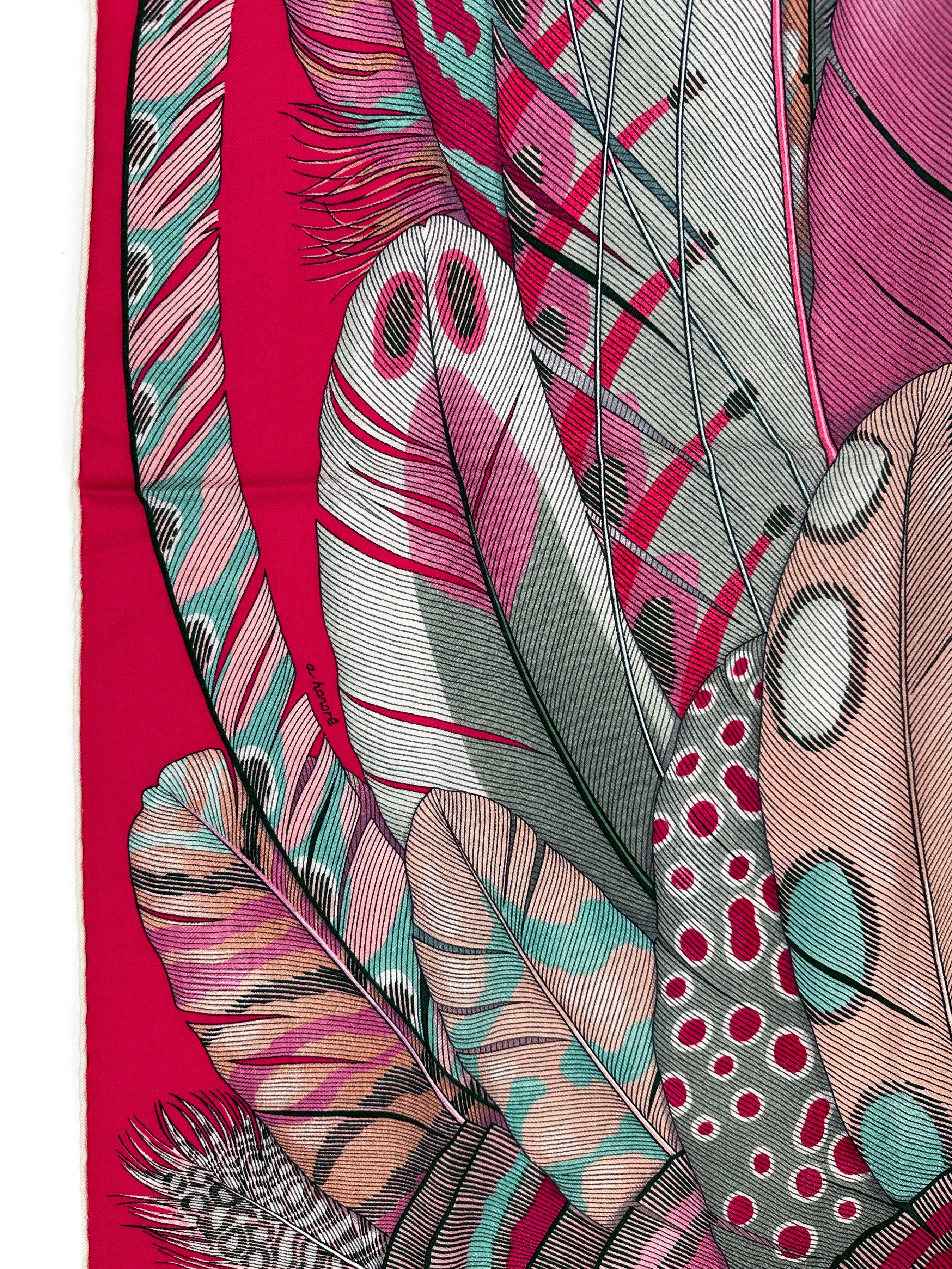 Hermès Plumes en Fete Cashmere Silk 140