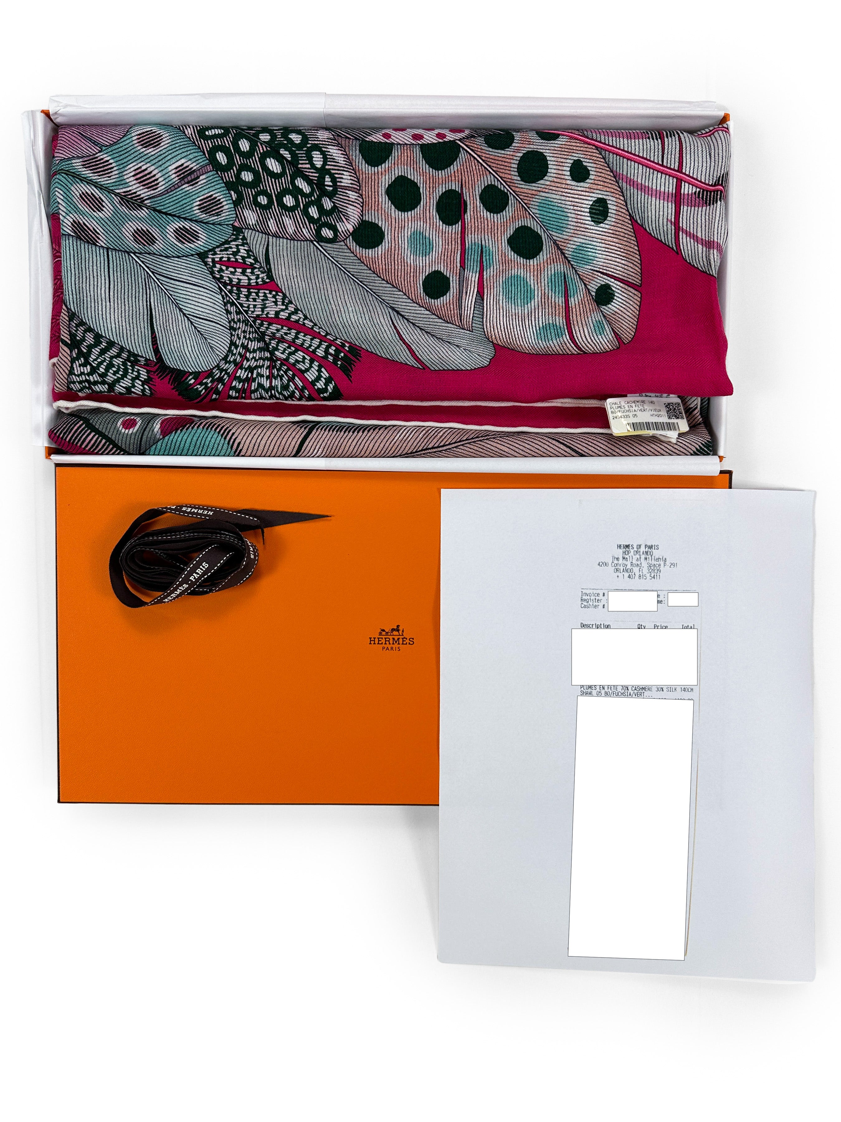 Hermès Plumes en Fete Cashmere Silk 140