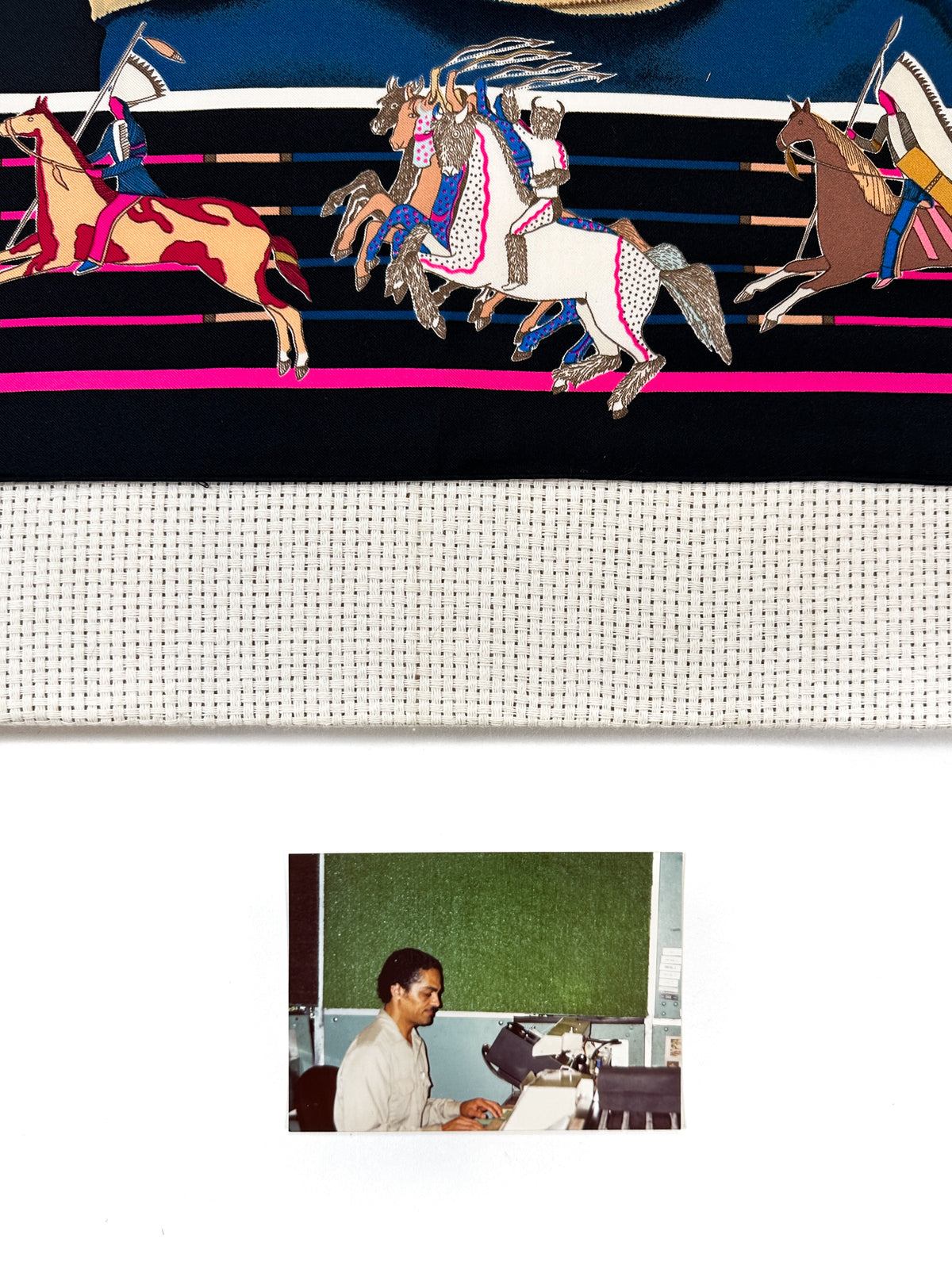Hermès Pani La Shar Pawnee Mounted 90 & Original Photograph *Signed & Gifted by Kermit Oliver*