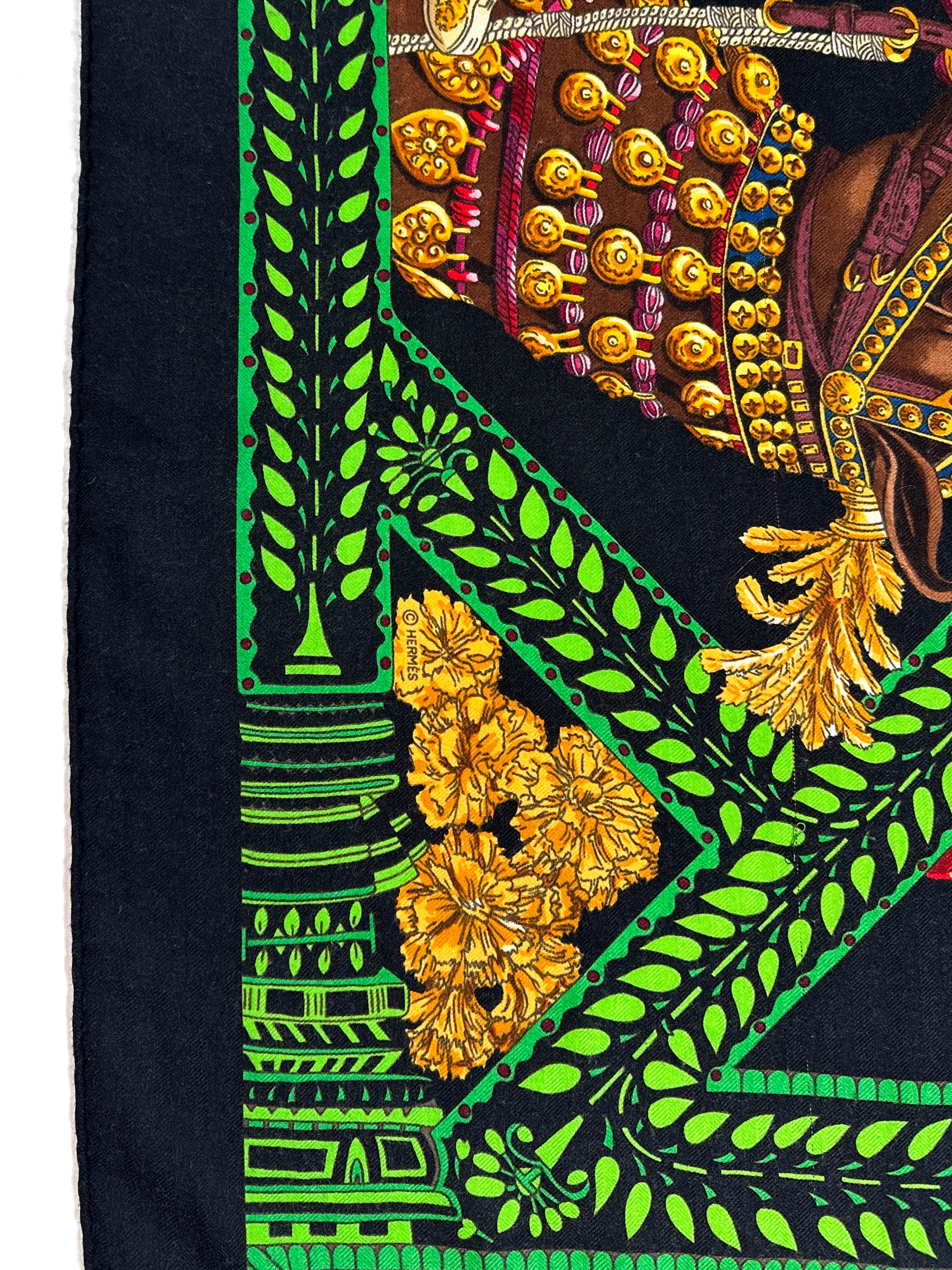 Hermès La Danse du Cheval Marwari Cashmere Silk 140