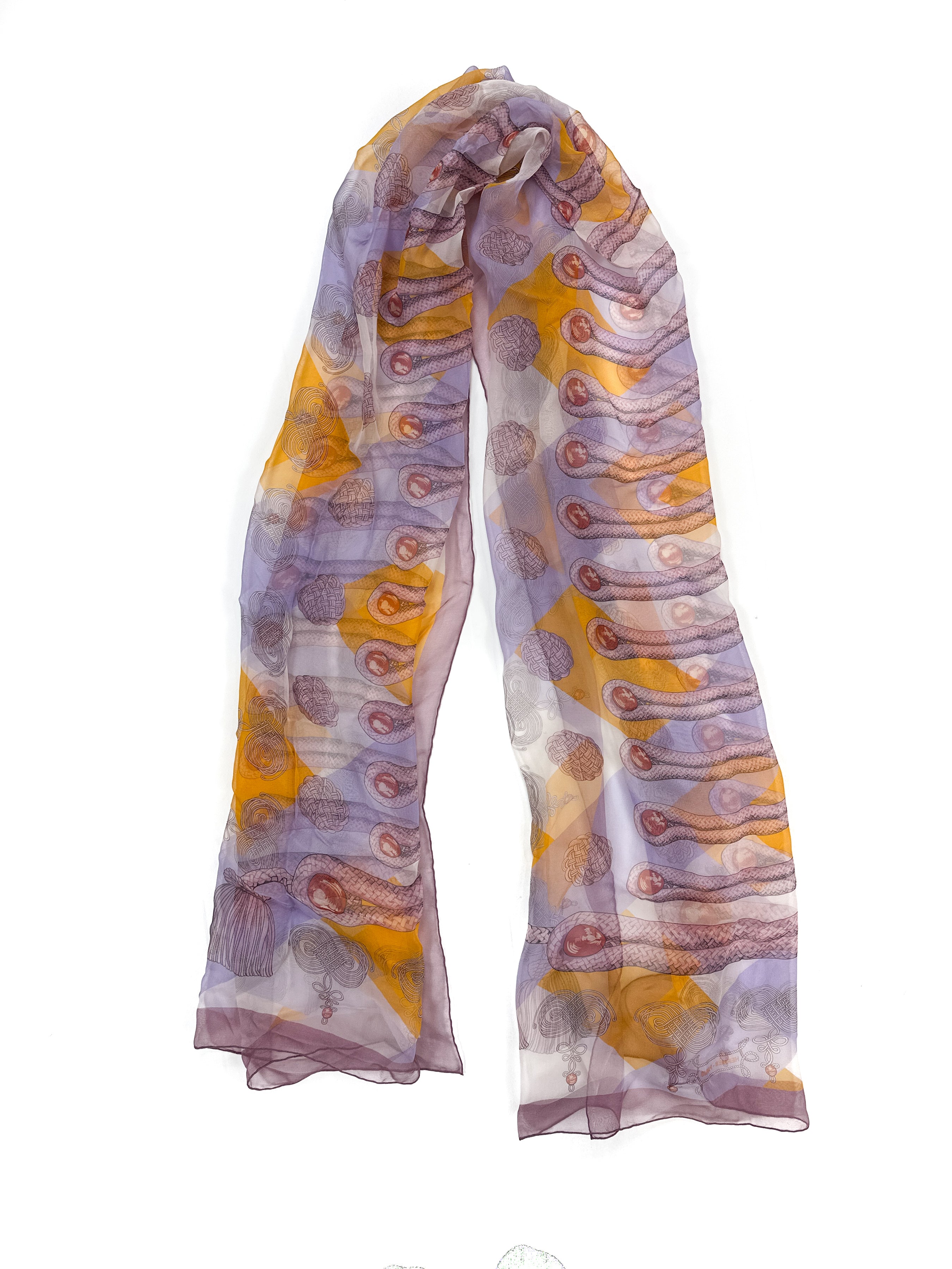 Hermès Brandebourgs Mousseline Shawl