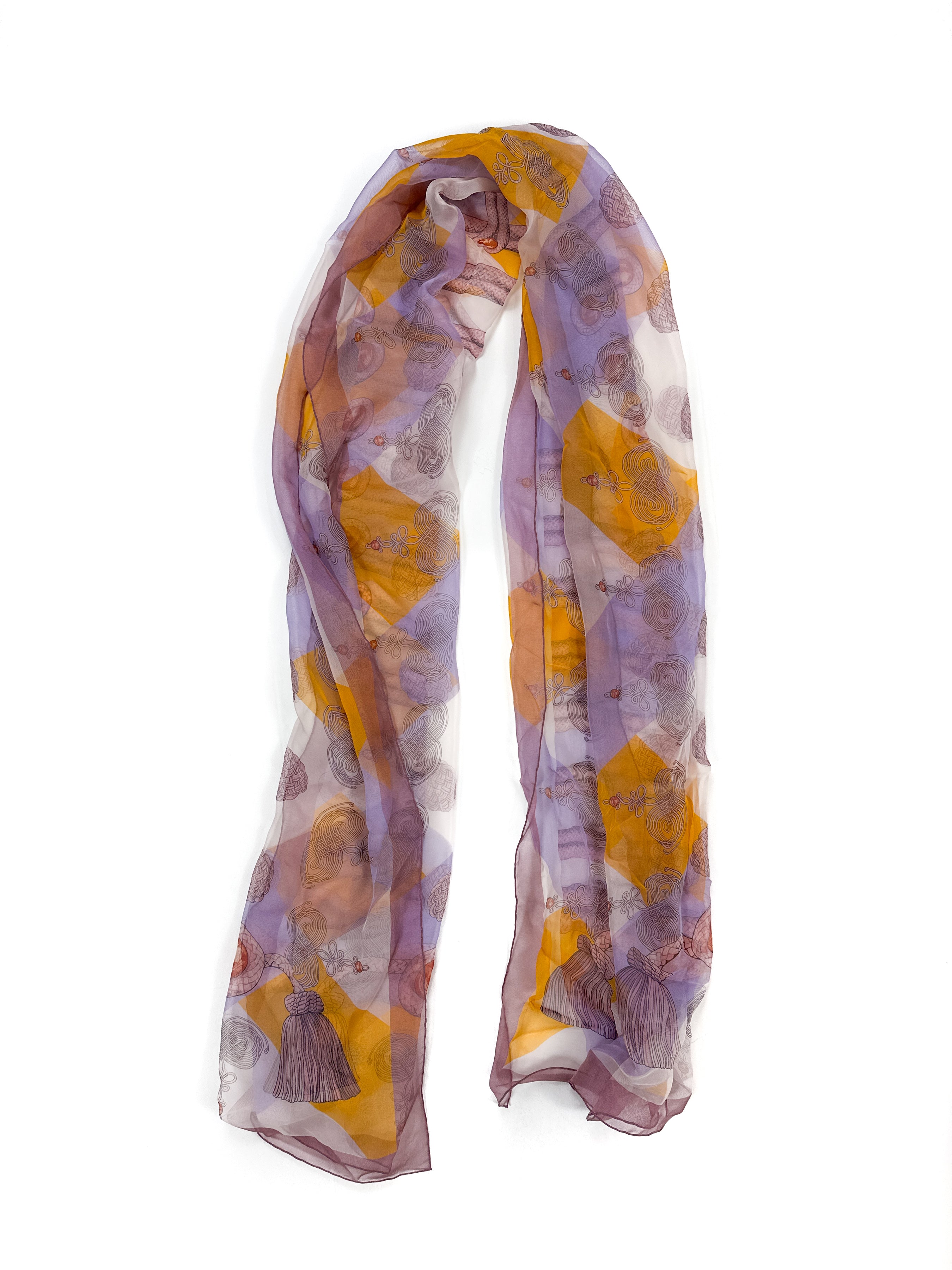 Hermès Brandebourgs Mousseline Shawl