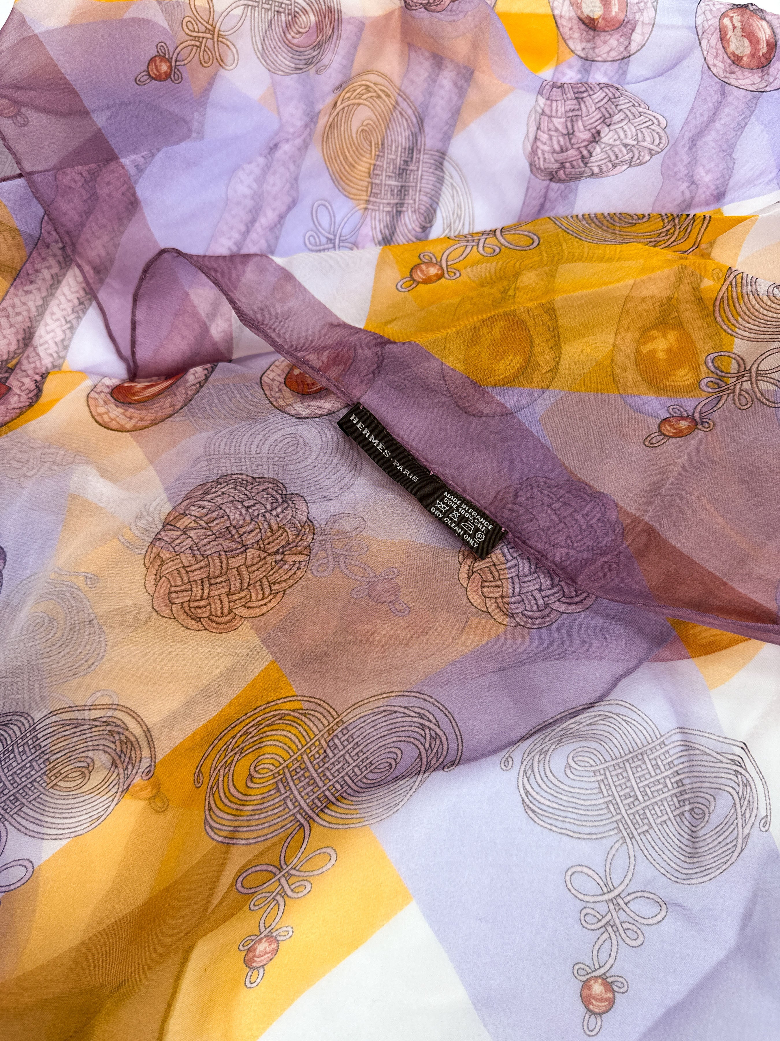 Hermès Brandebourgs Mousseline Shawl