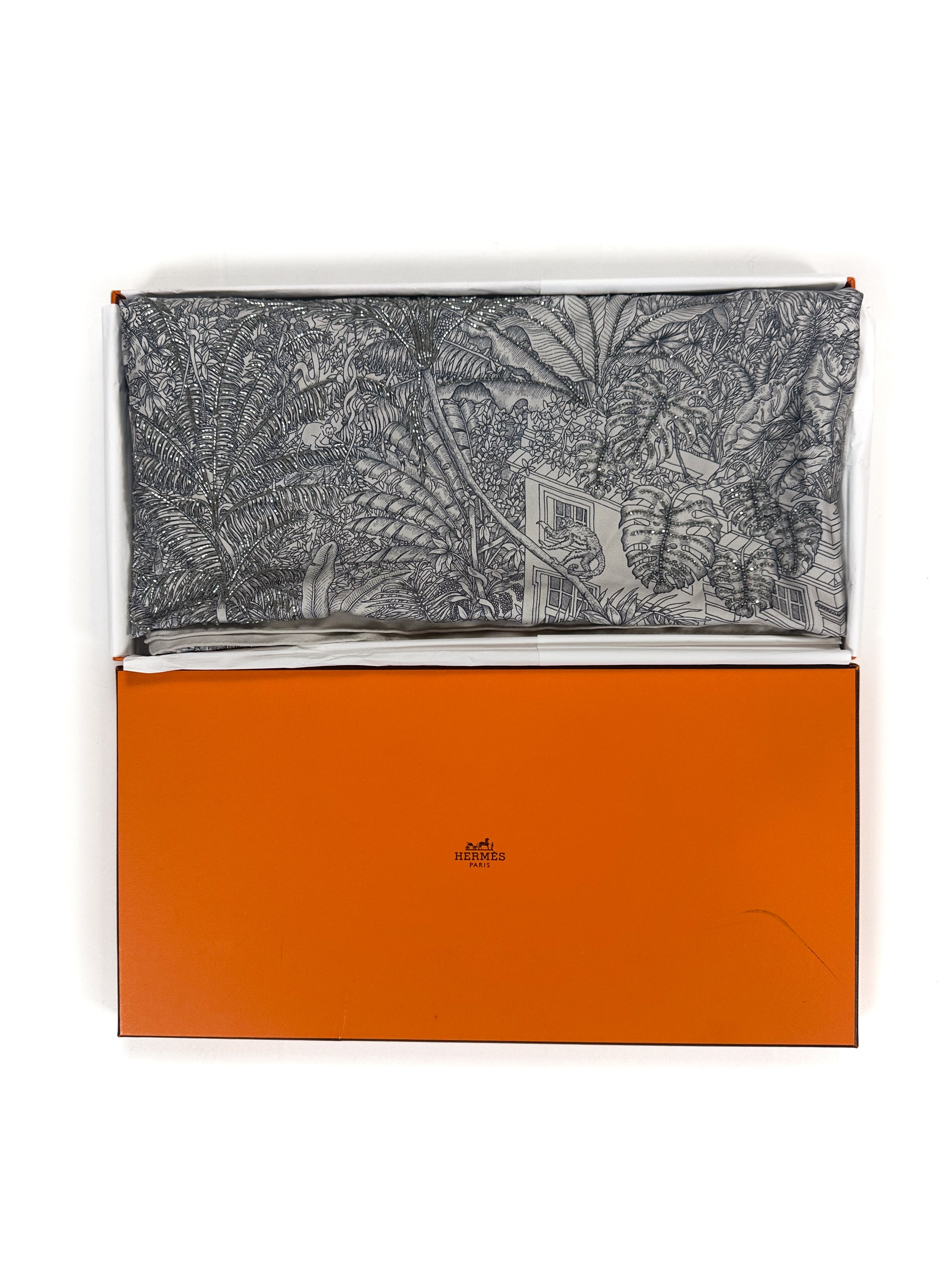 Hermès Exceptional Beaded Faubourg Tropical Eclat 90