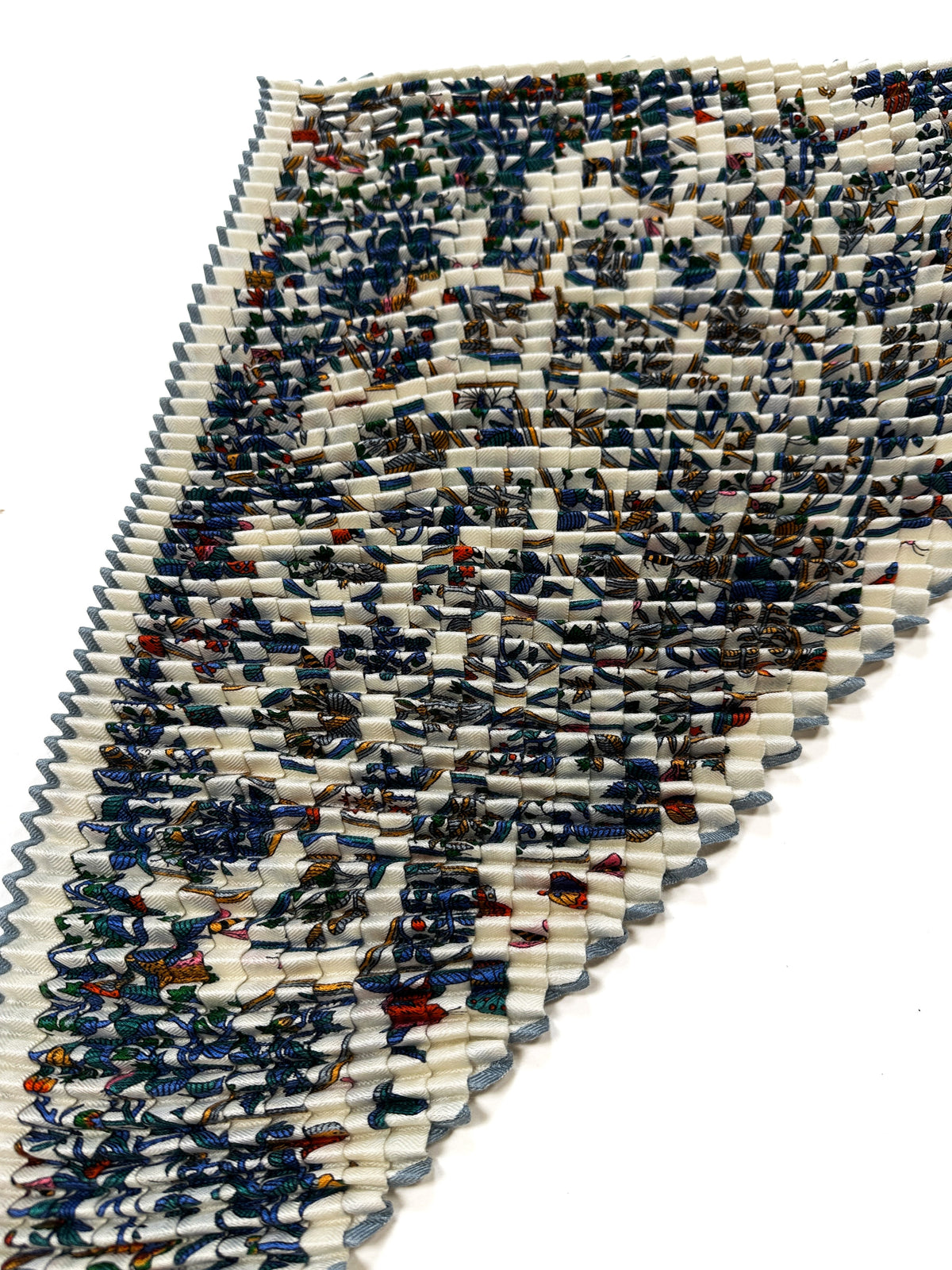 Hermès Plantes Officinales Cashmere Silk Mosaic Plissé Giant Triangle
