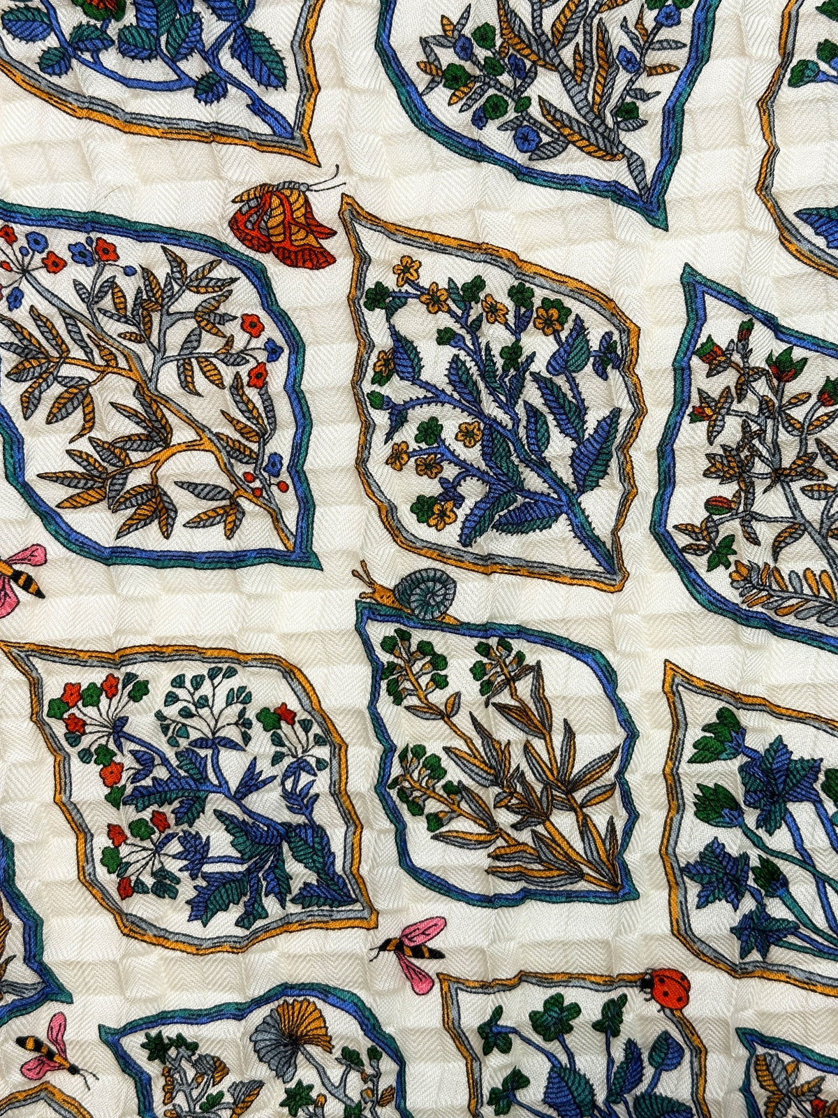 Hermès Plantes Officinales Cashmere Silk Mosaic Plissé Giant Triangle