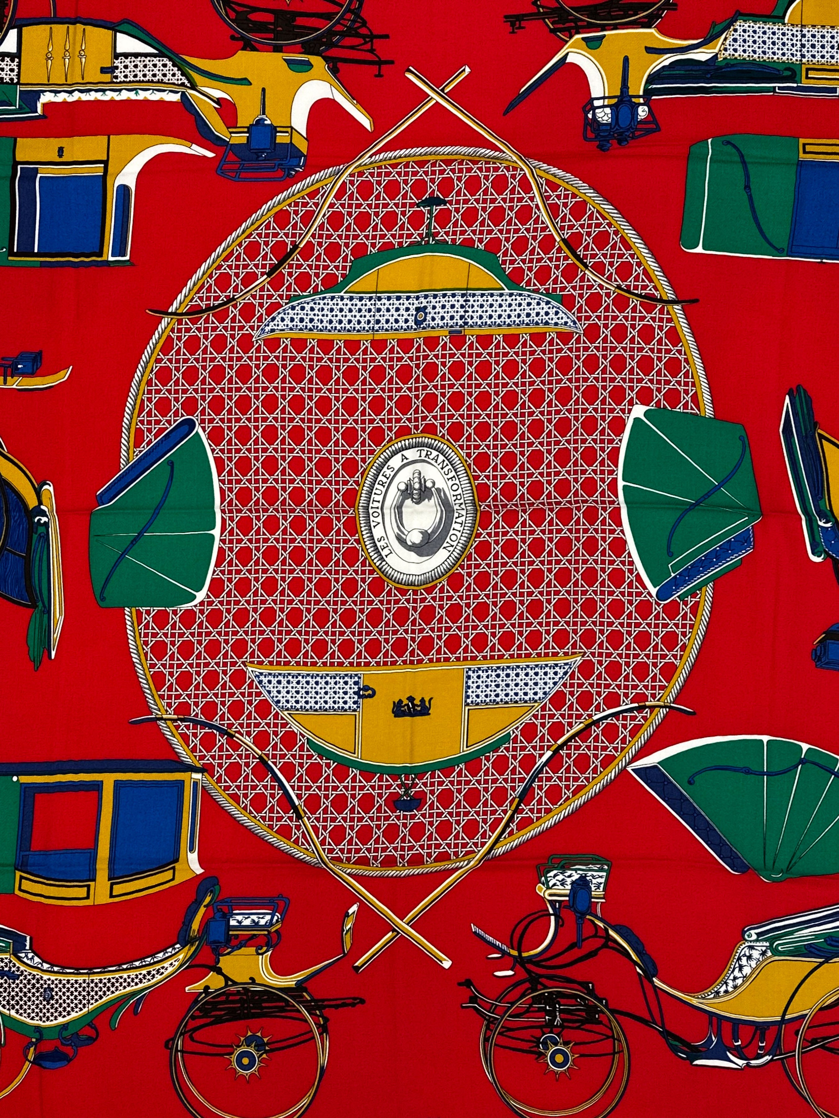 Hermès Les Voitures à Transformation Cashmere Silk 140