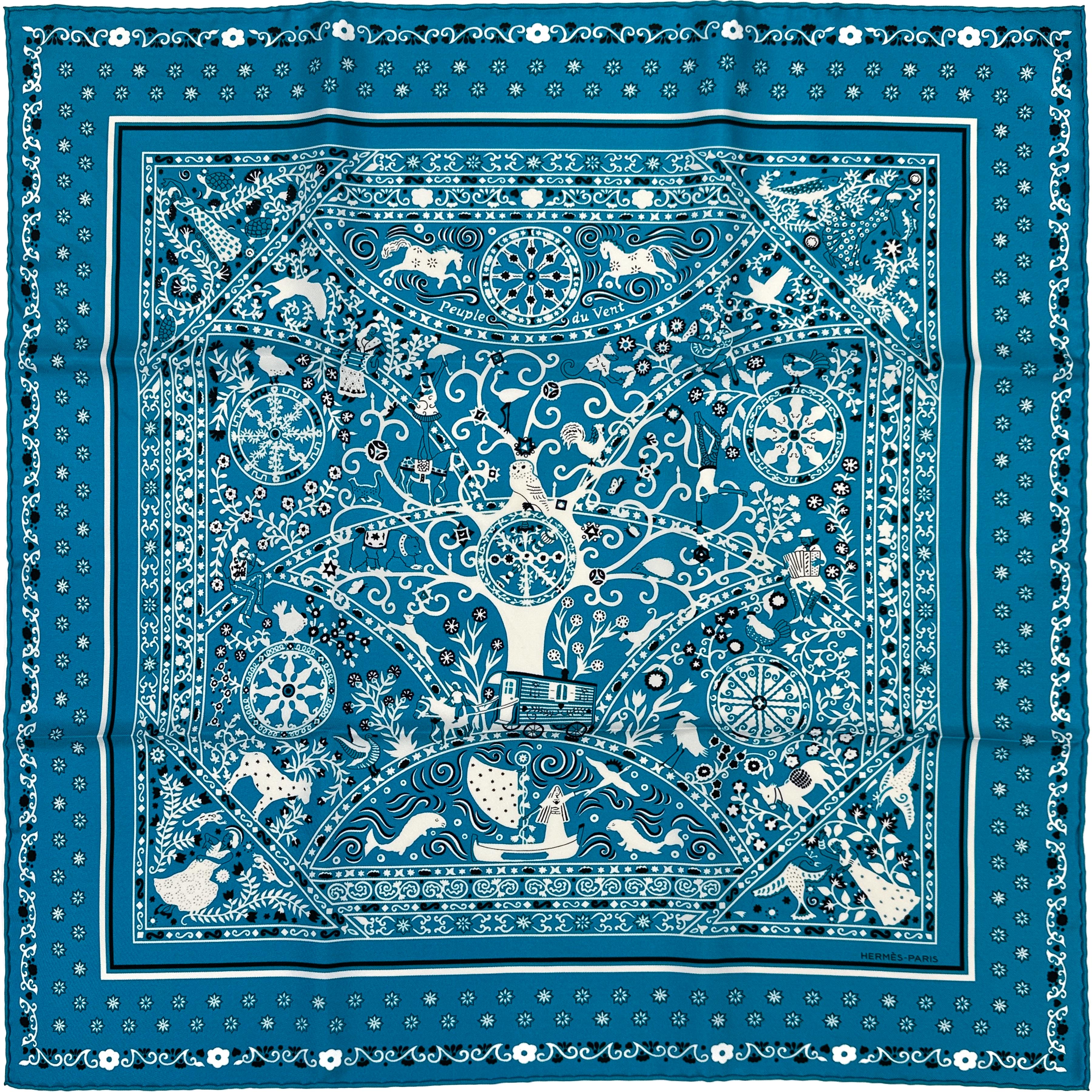 Hermès Peuple Du Vent Bandana 55