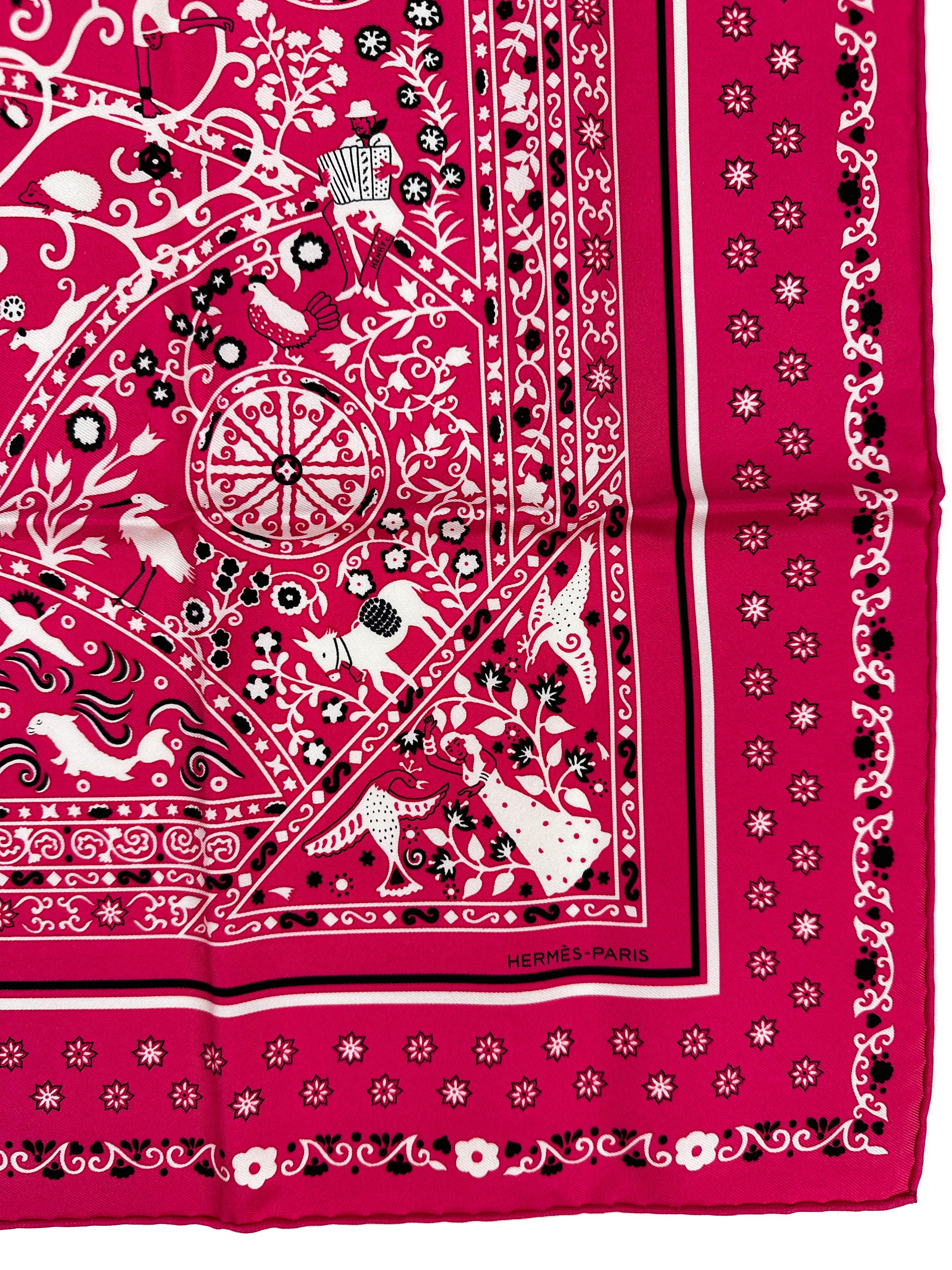 極美品　エルメス コットンパレオ　Peuple du Vent　大判ストール Hermès Peuple Du Vent Bandana 55