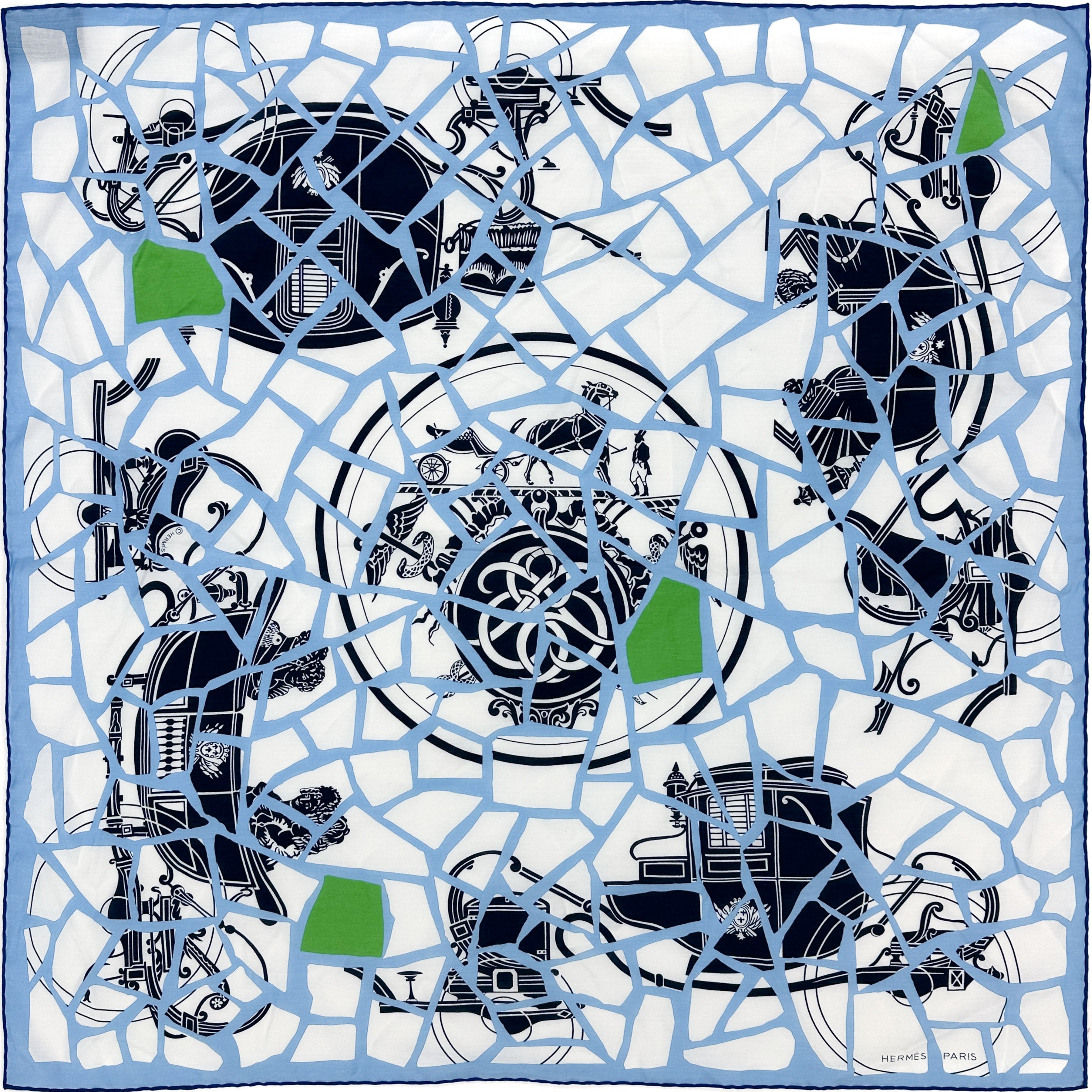 Hermès Ex-Libris en Mosaique Cotton Silk 65