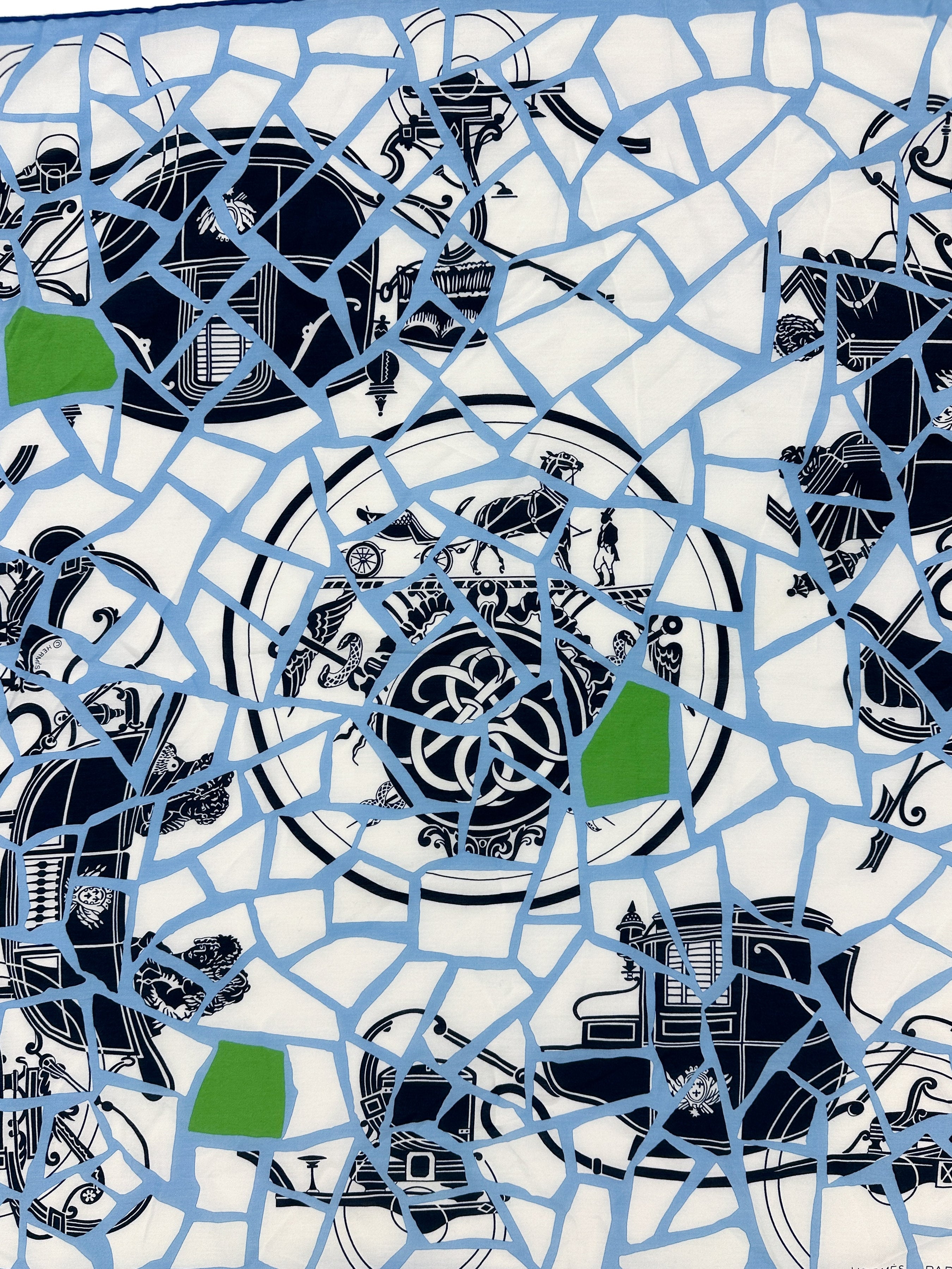 Hermès Ex-Libris en Mosaique Cotton Silk 65