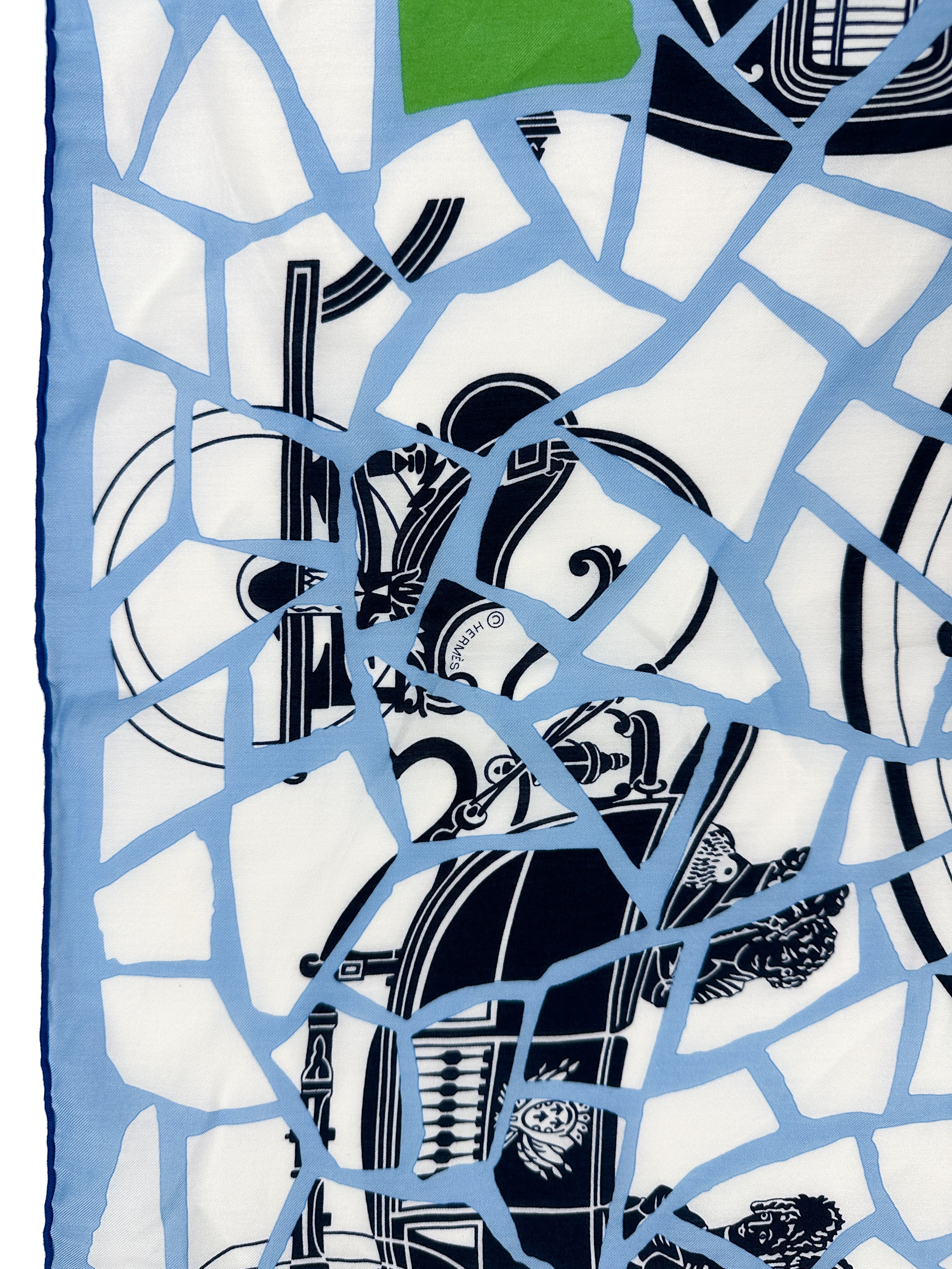 Hermès Ex-Libris en Mosaique Cotton Silk 65