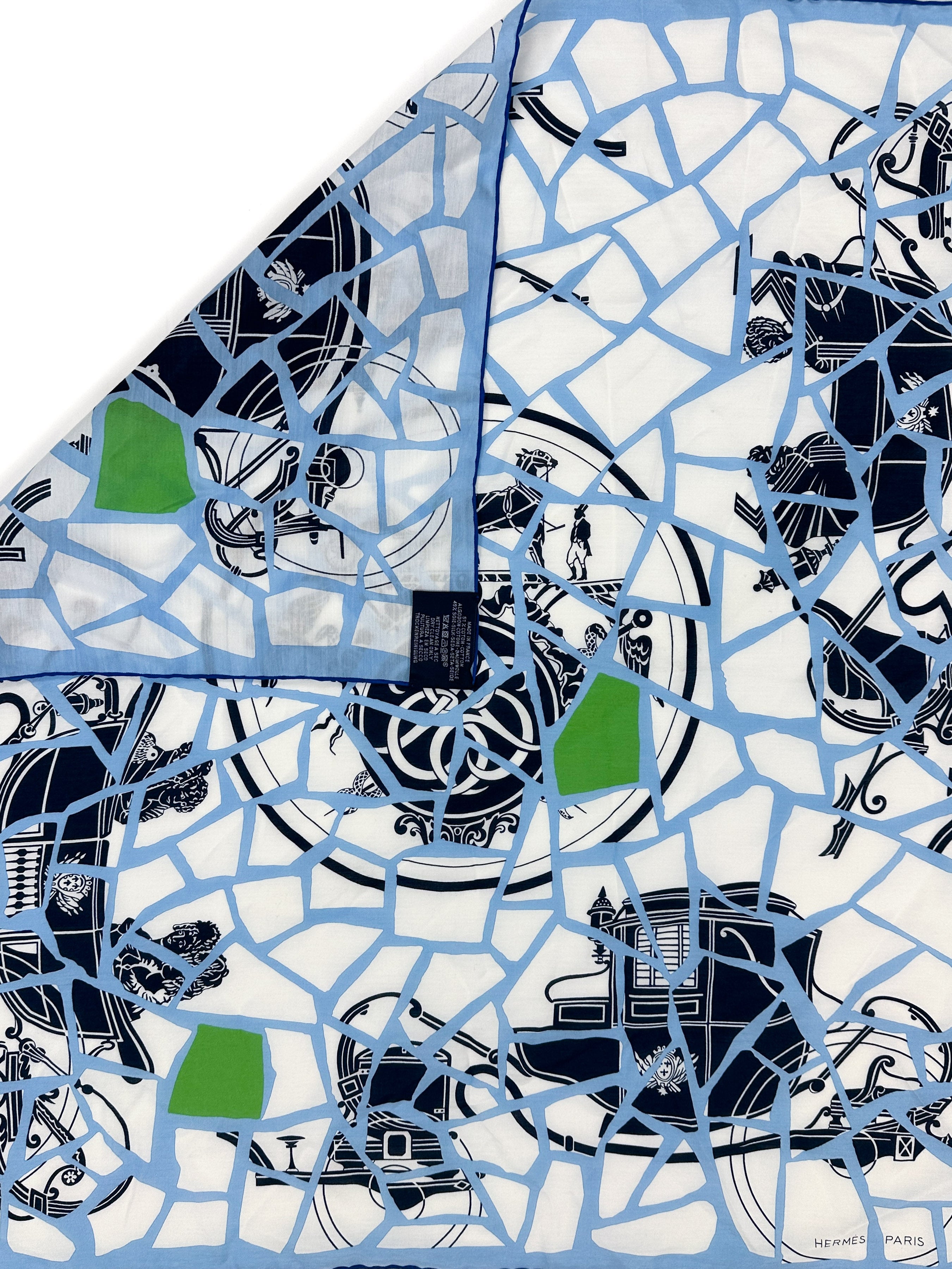 Hermès Ex-Libris en Mosaique Cotton Silk 65