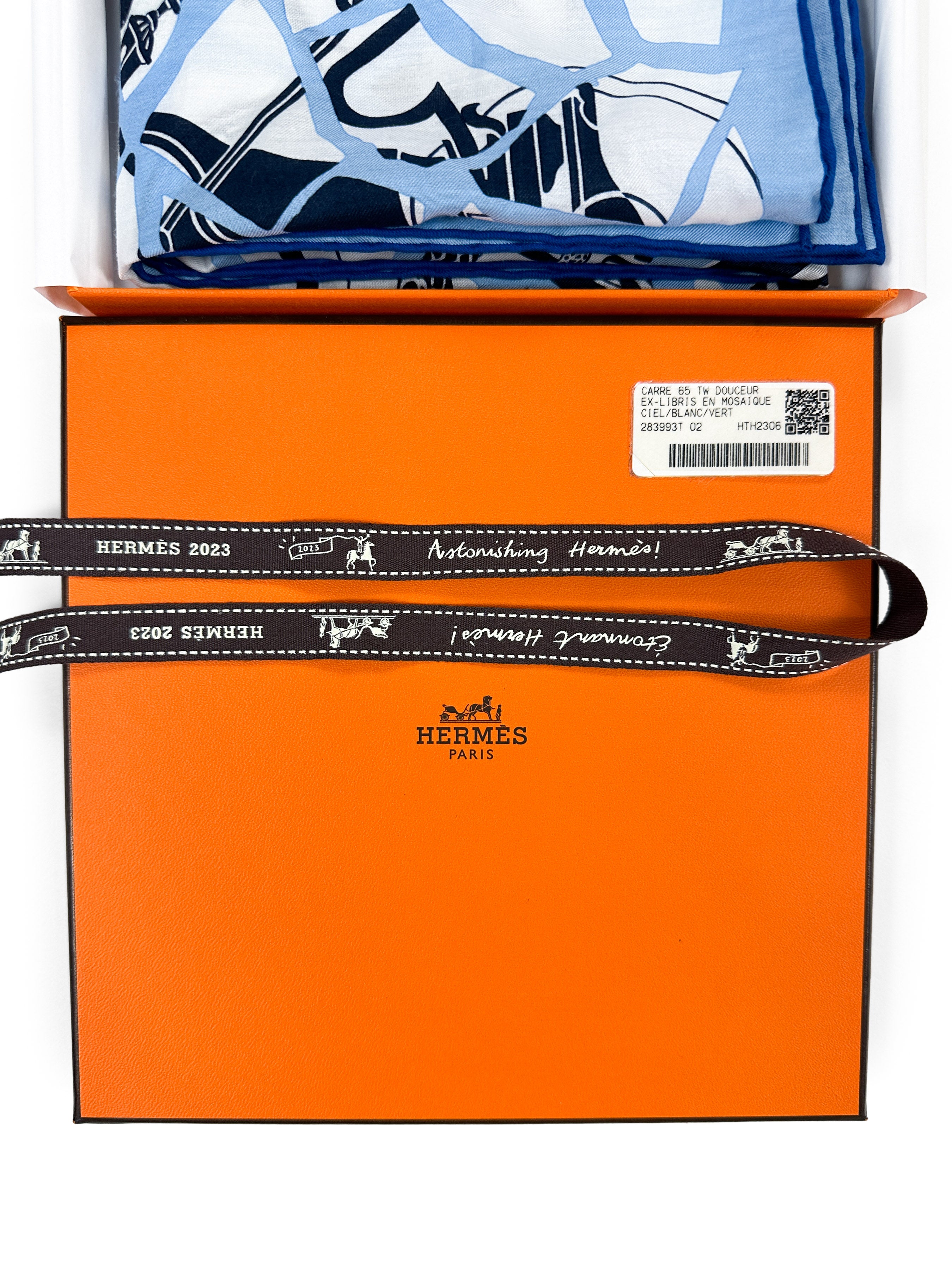 Hermès Ex-Libris en Mosaique Cotton Silk 65