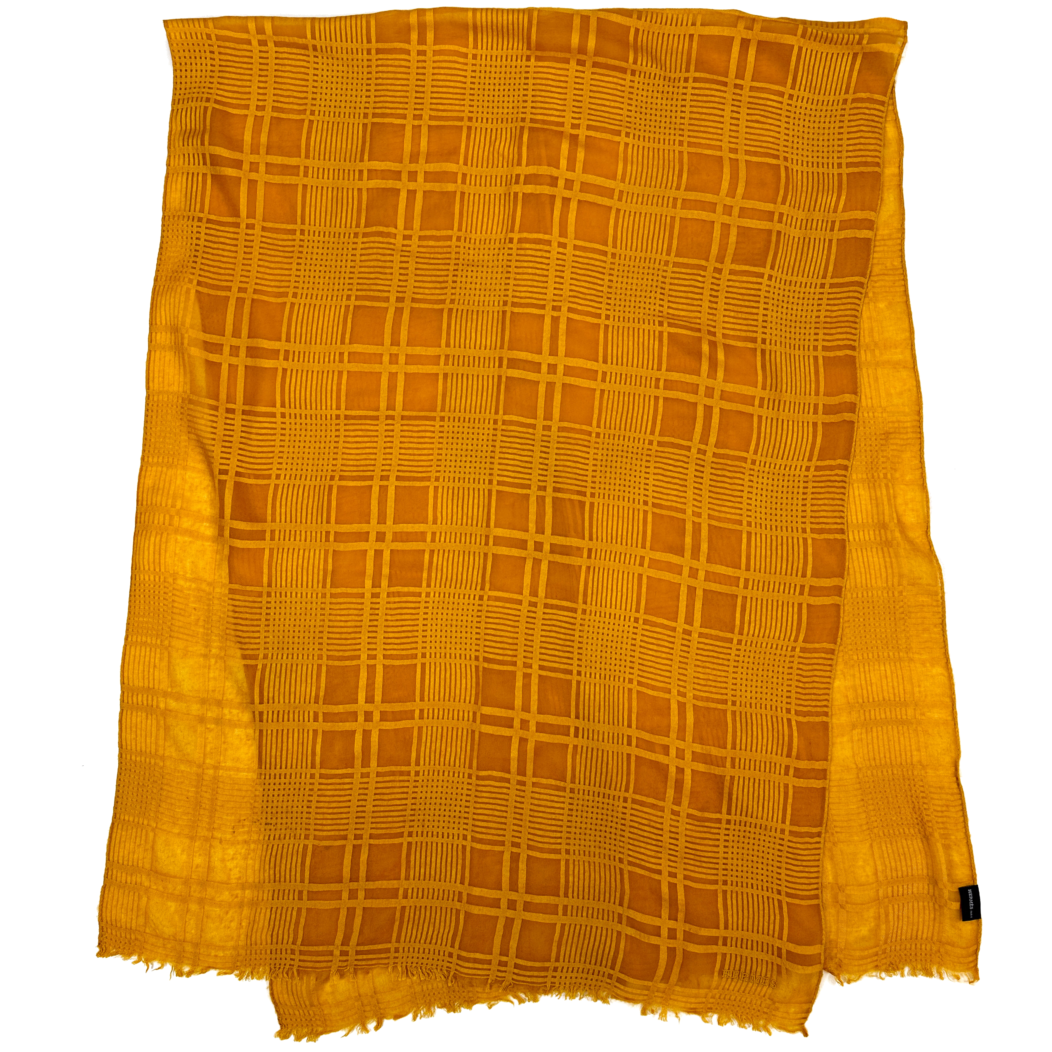 Hermès Voile de Carreaux Cashmere Silk Shawl