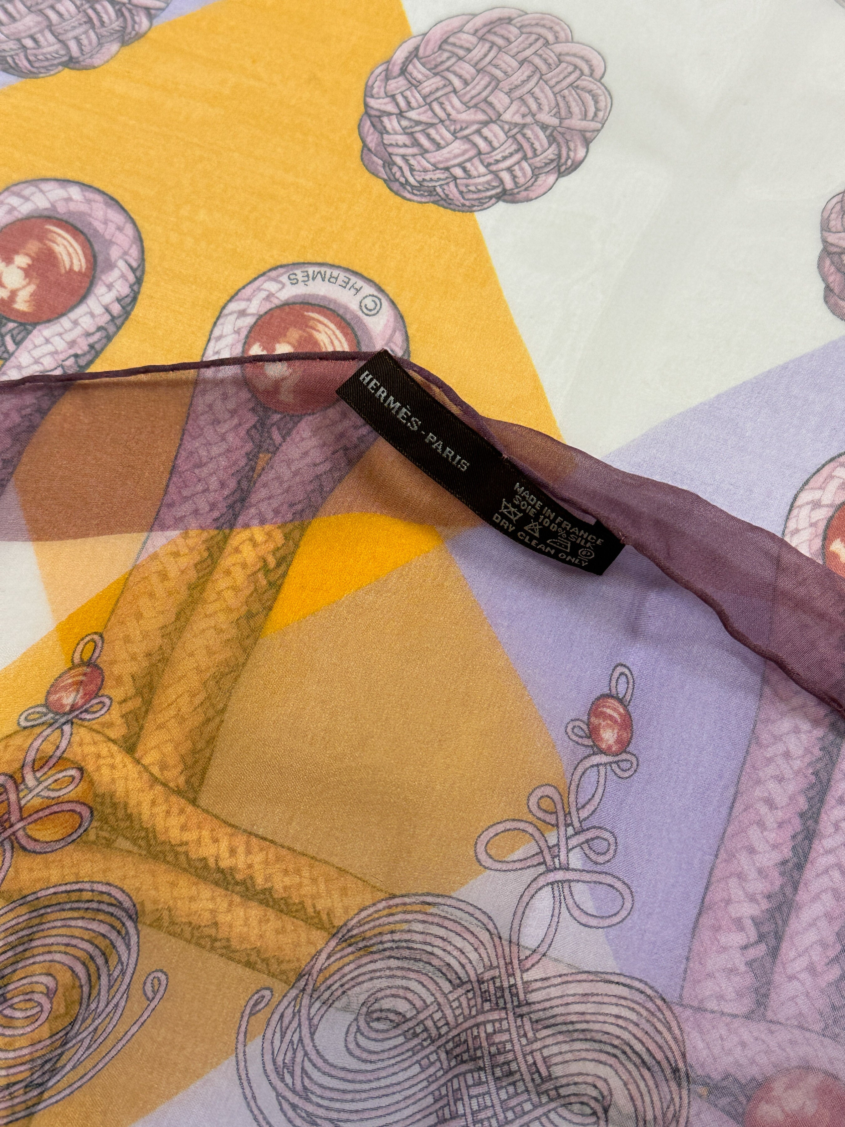 Hermès Brandebourgs Mousseline Shawl