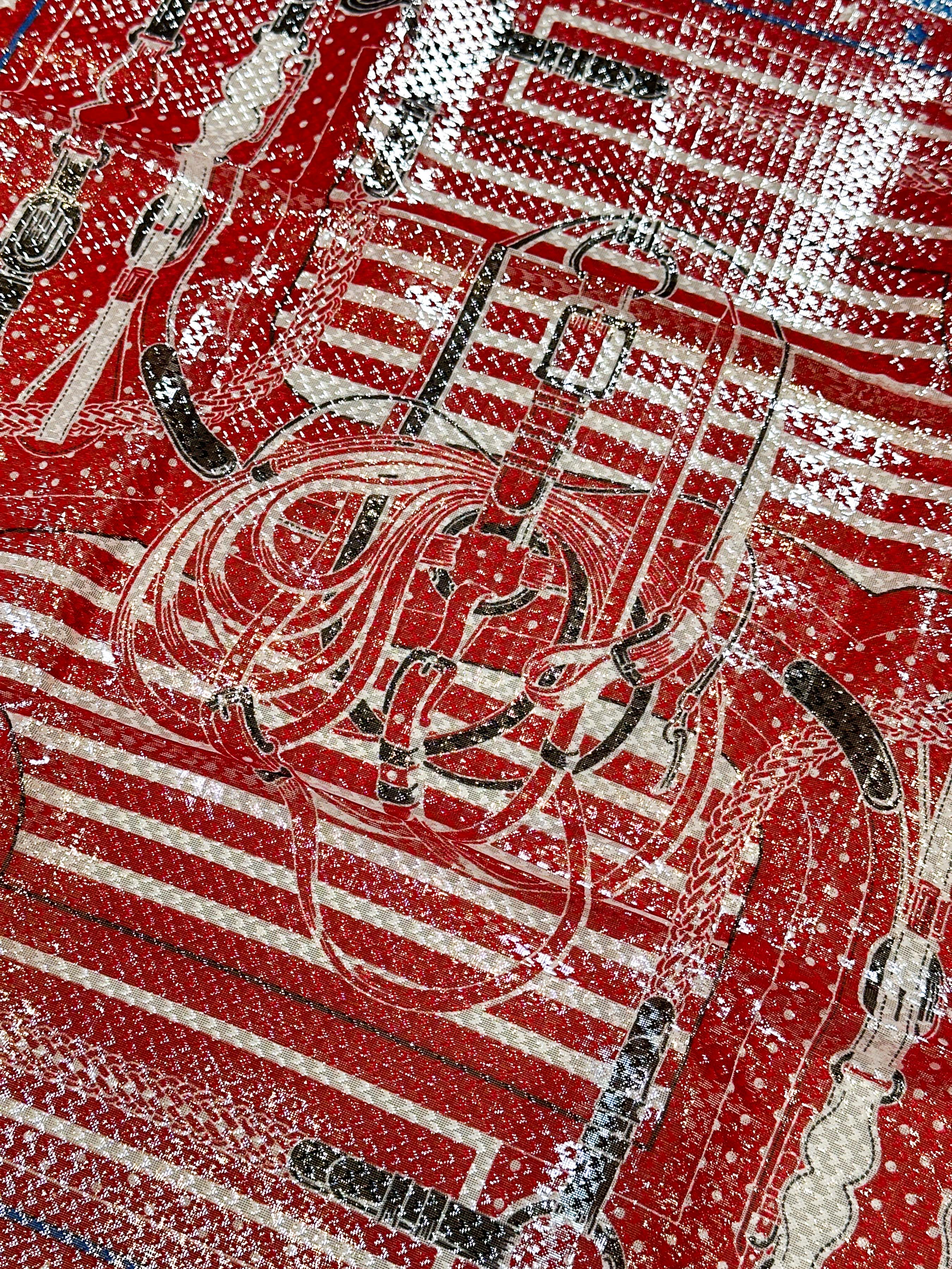 Hermès Coaching Disco Metallic Bandana 55