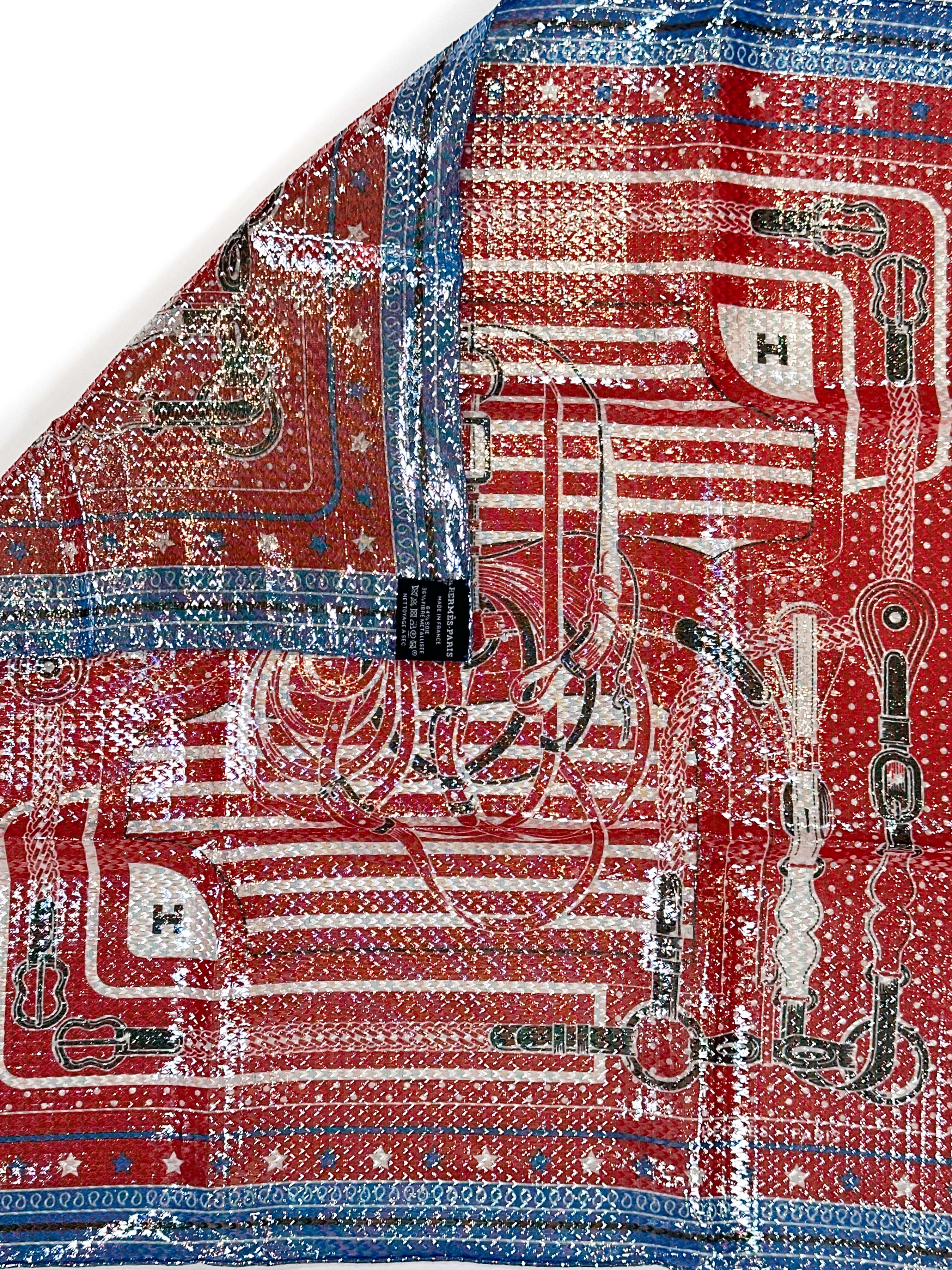 Hermès Coaching Disco Metallic Bandana 55