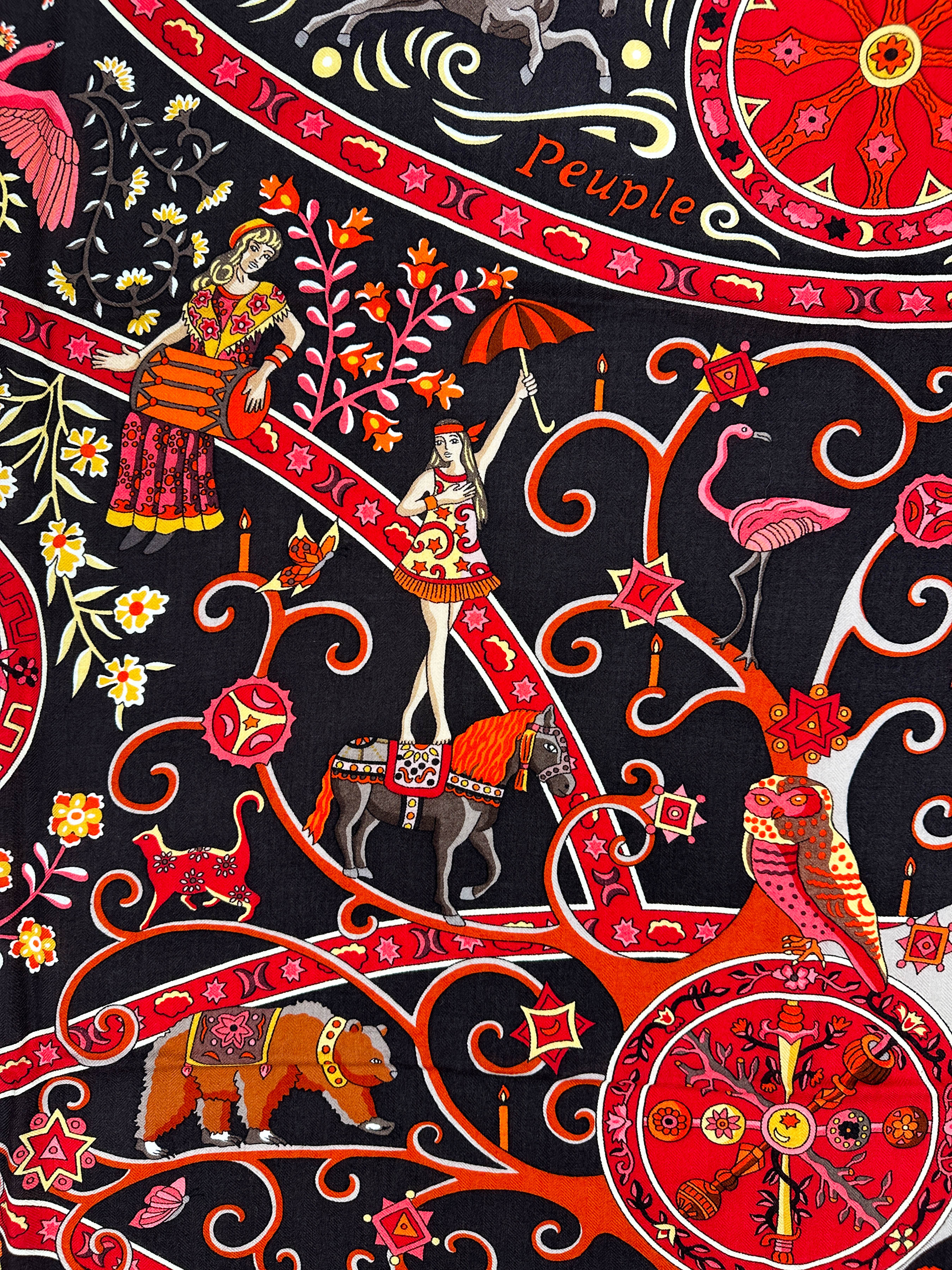 Hermès Peuple Du Vent Cashmere Silk 140