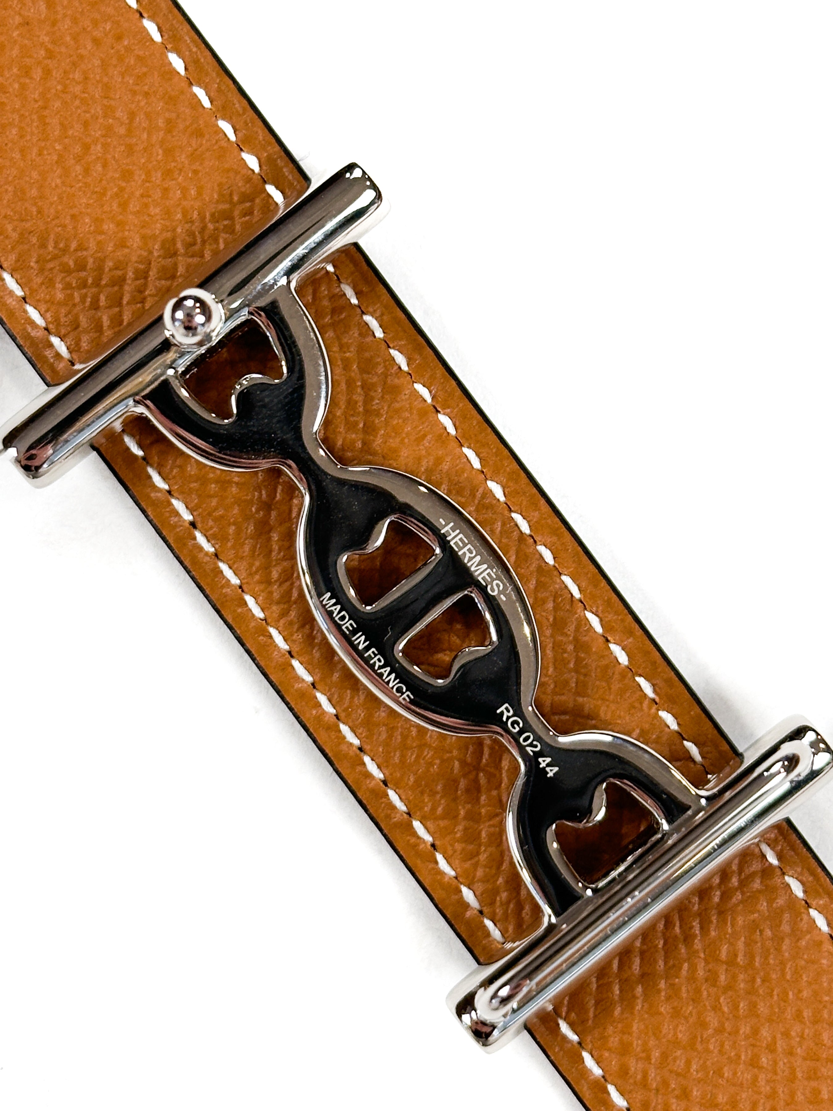 Hermès Lagune Buckle Reversible Belt 80