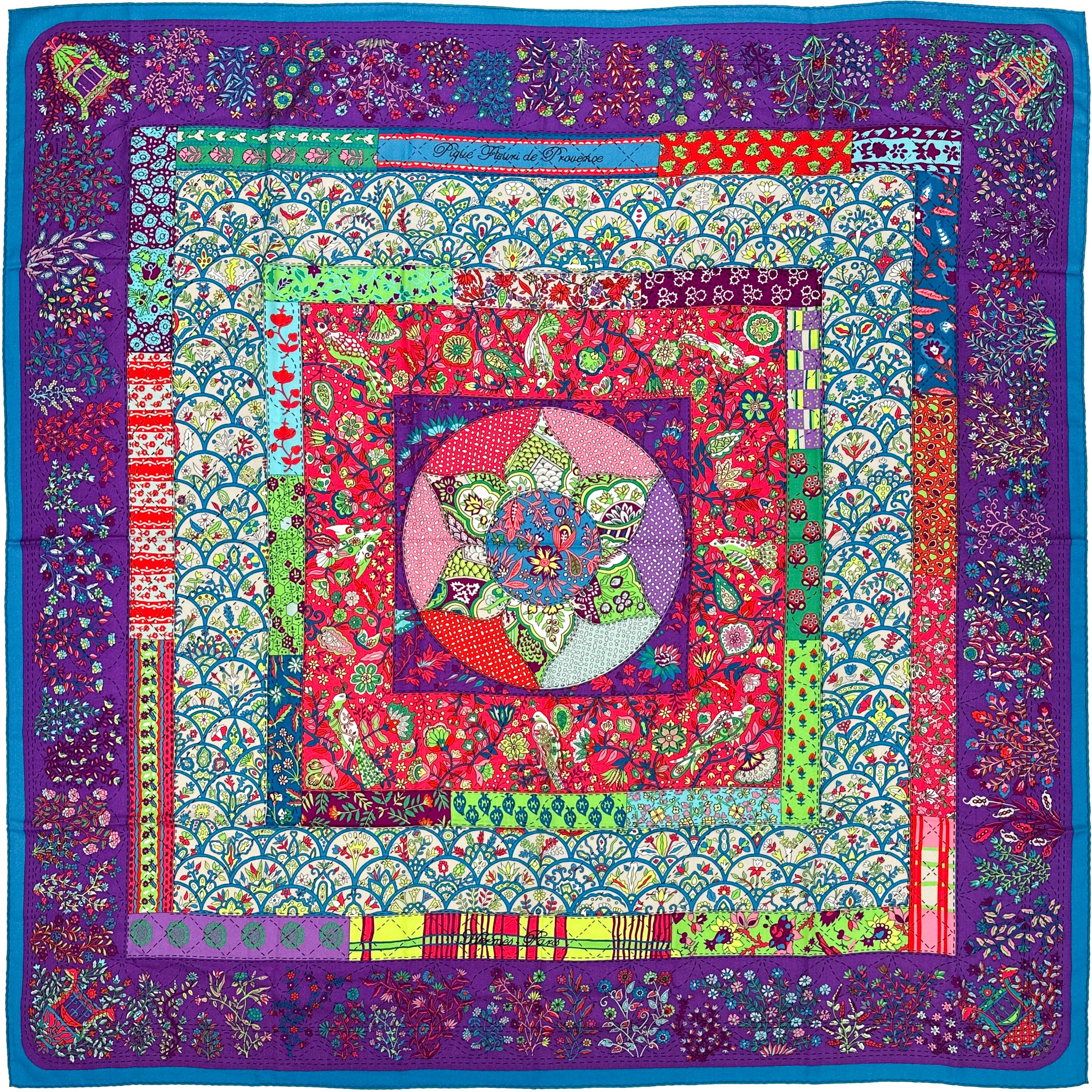 Hermès Piqué Fleuri de Provence Cashmere Silk 140