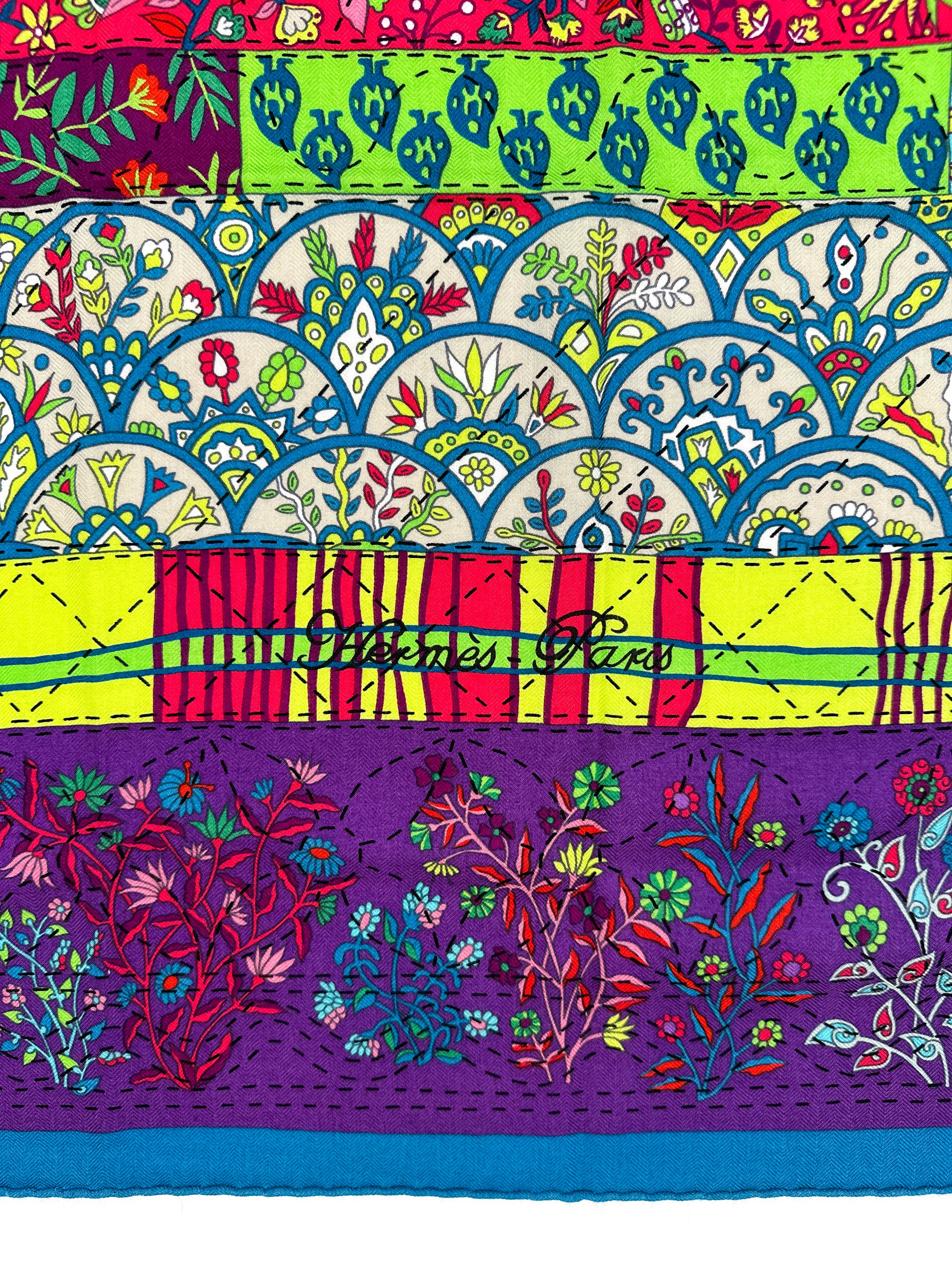 Hermès Piqué Fleuri de Provence Cashmere Silk 140