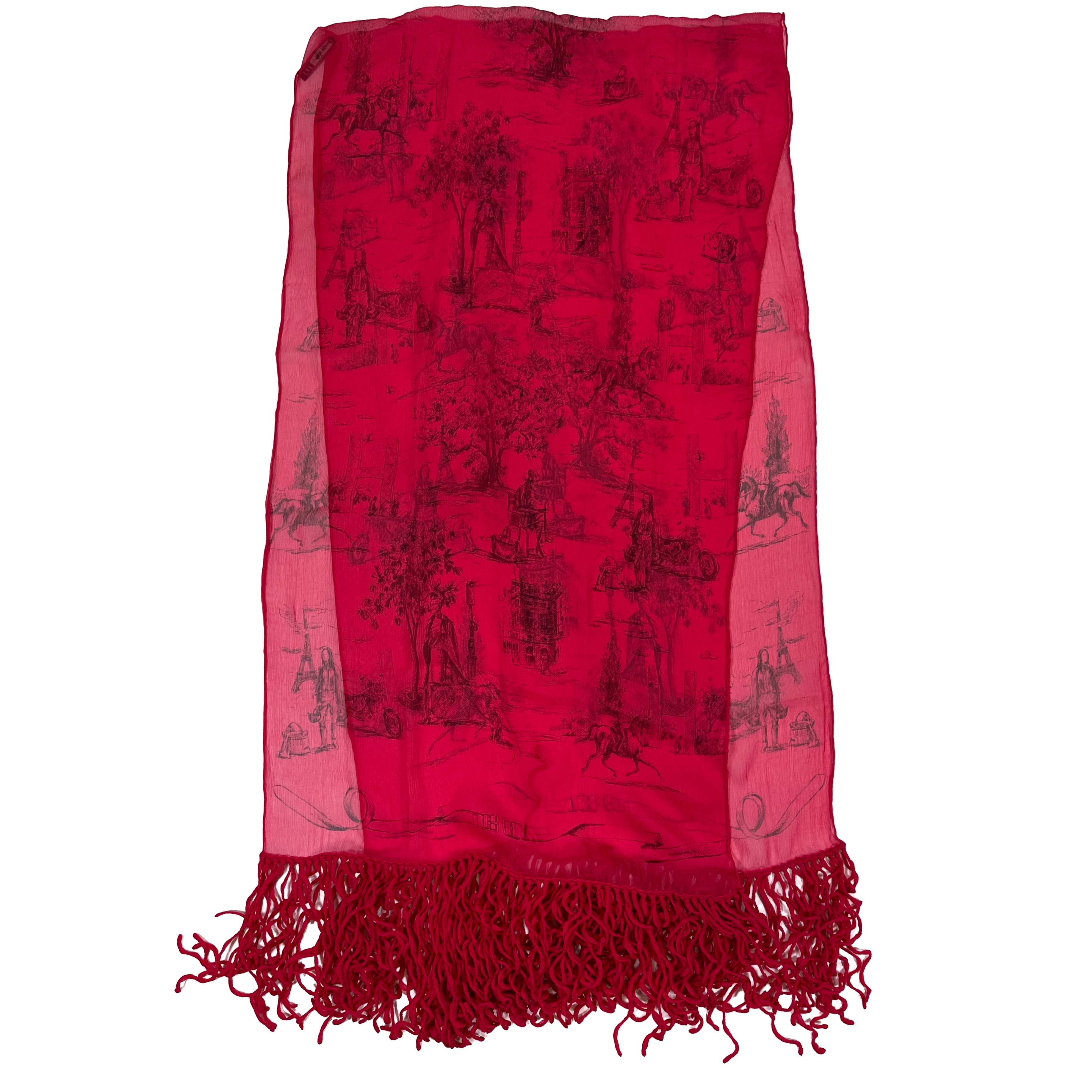 Hermès Twist & Silk Toile de Jouy Crinkle Mousseline Shawl