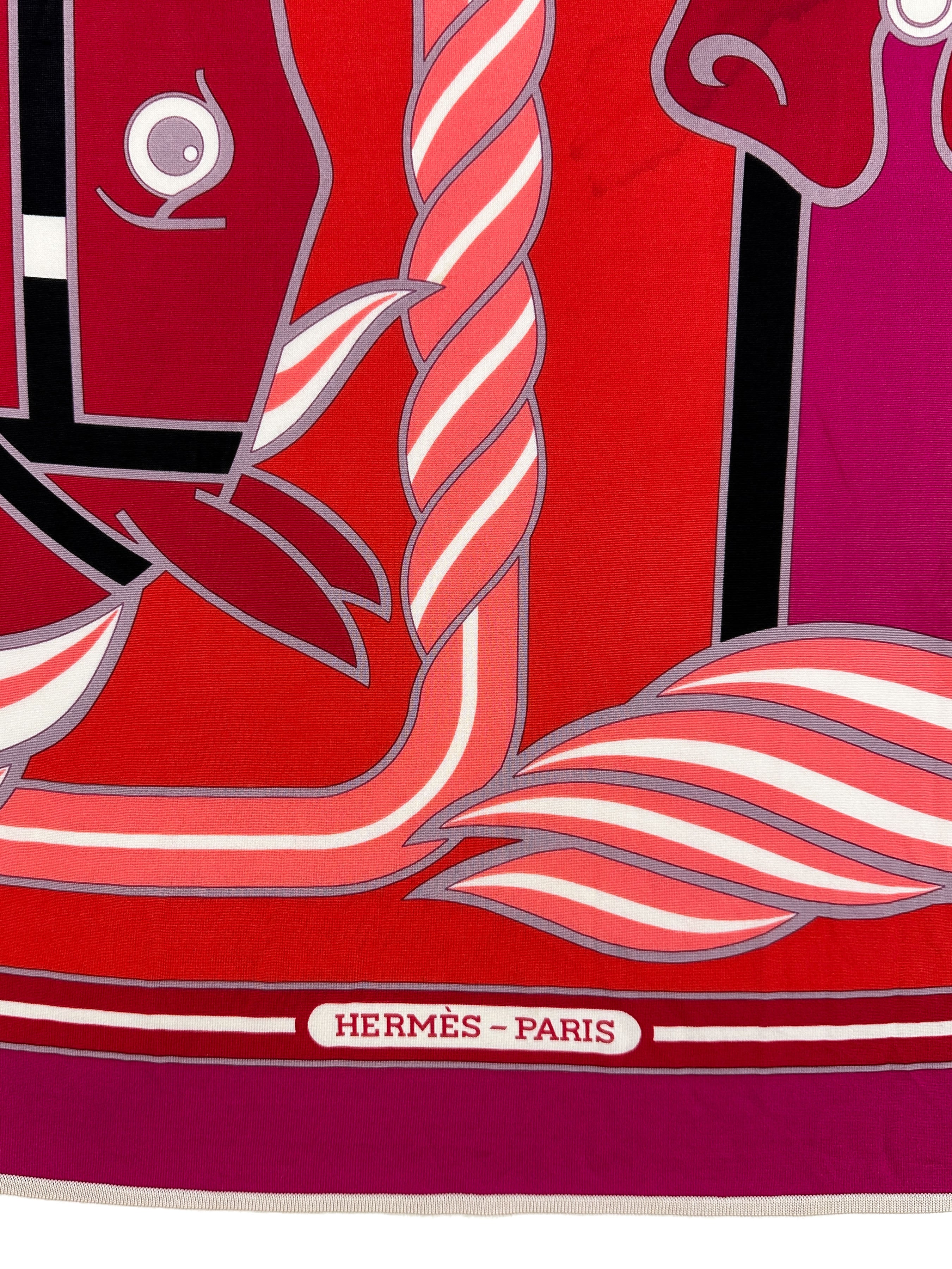 【レア品】HERMES エルメス　シルク・ジャージー90 QUADRIGE Hermès Quadrige Silk Jersey 90