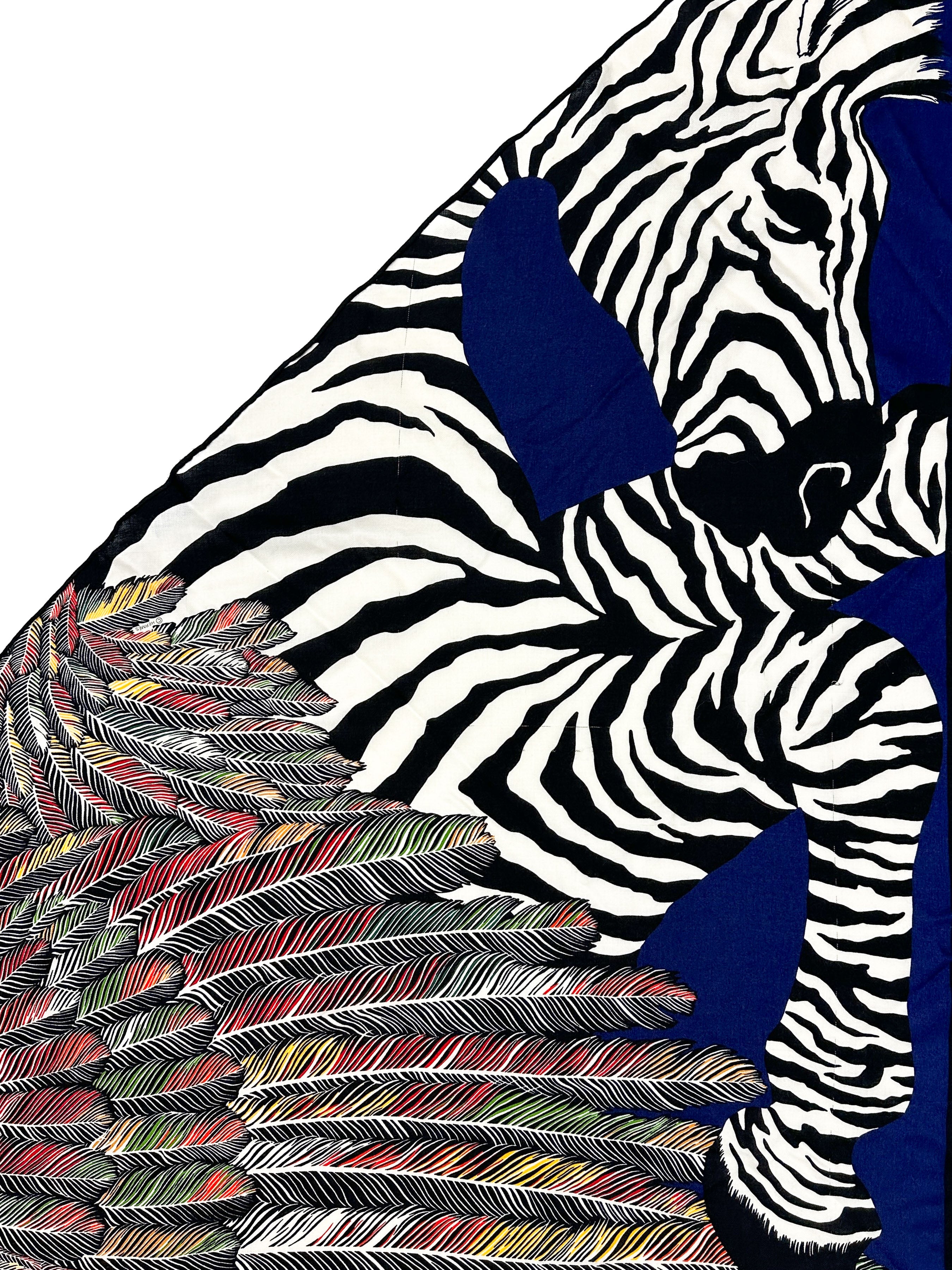 Hermès Zebra Pegasus Cashmere Silk Giant Triangle