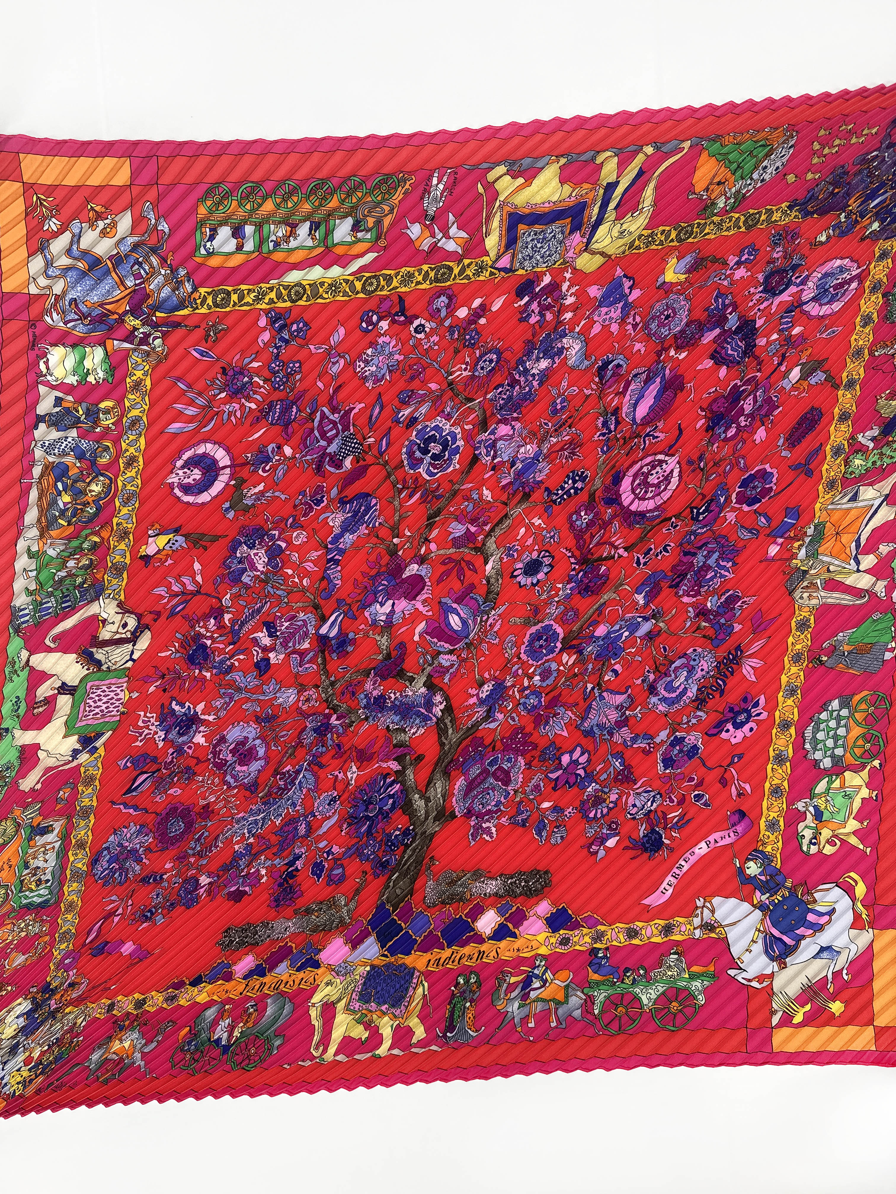 Hermès Fantaisies Indiennes Limited Edition Rakesh Sharma Plissé 90