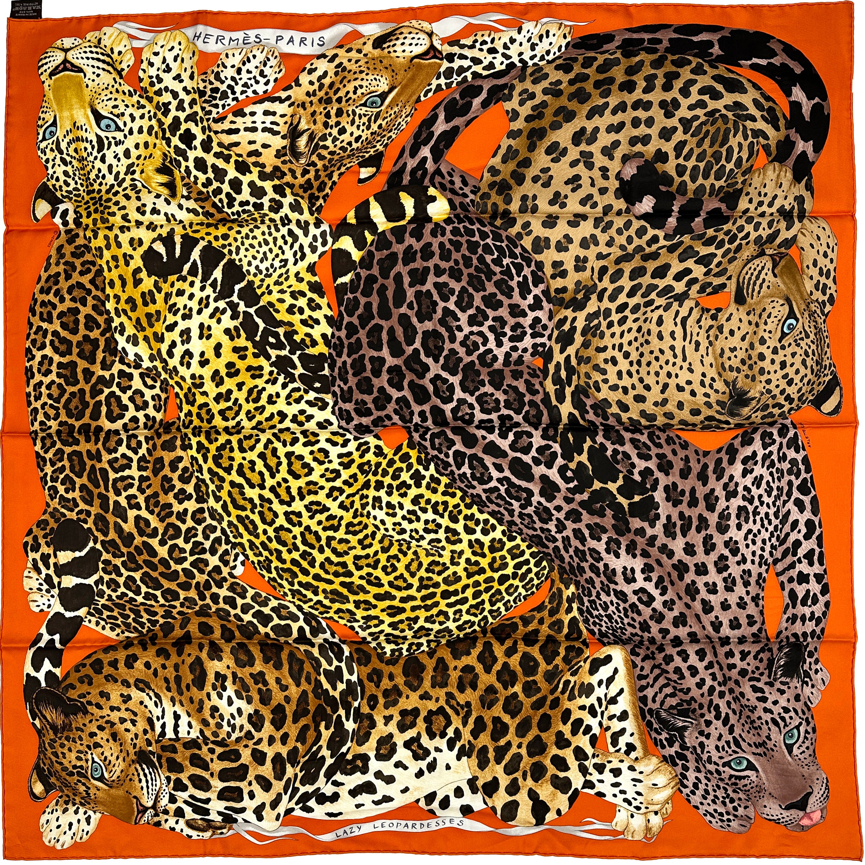 Hermès Lazy Leopardesses 90